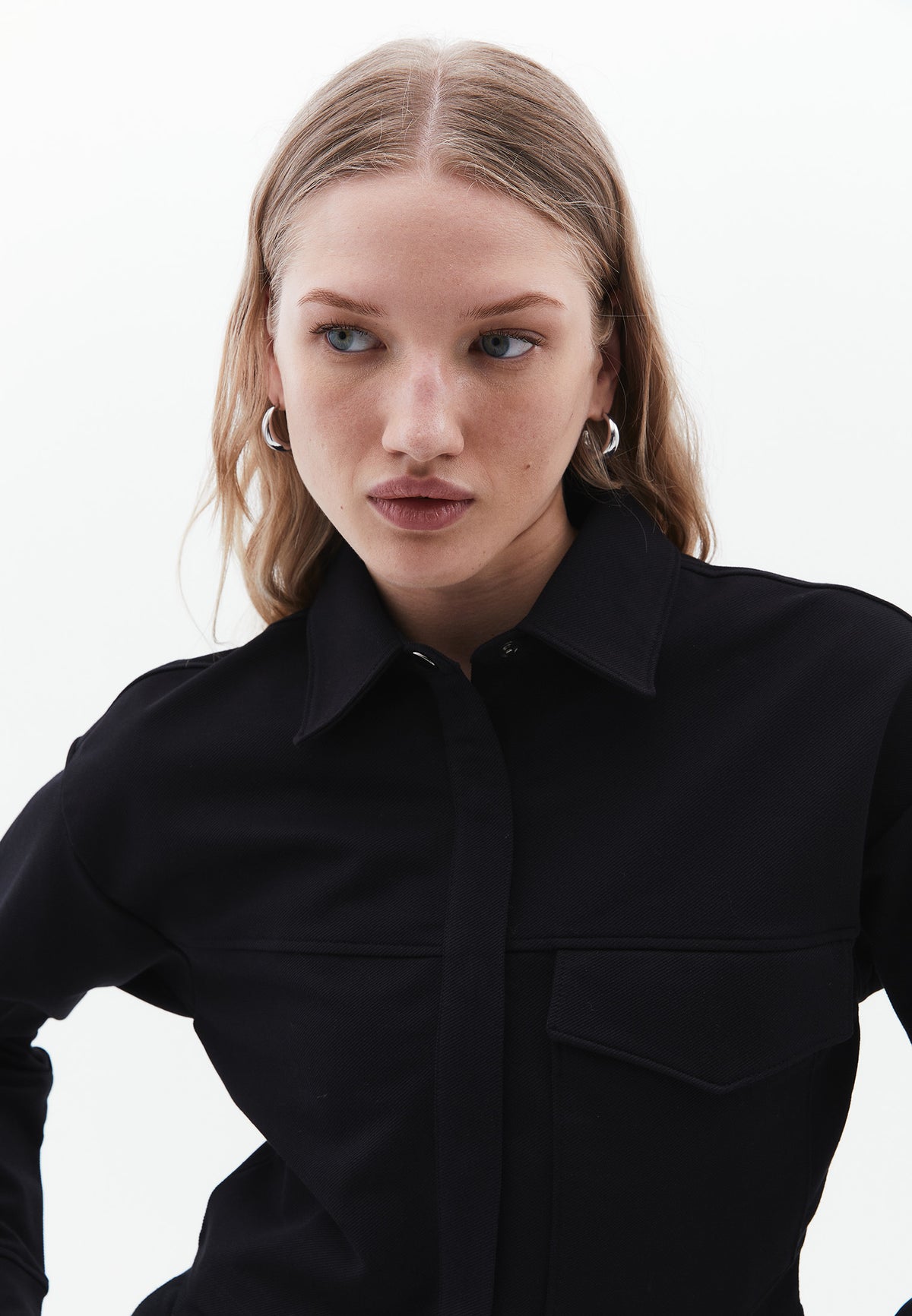 Pocket Crop Sweatshirt - BLACK
