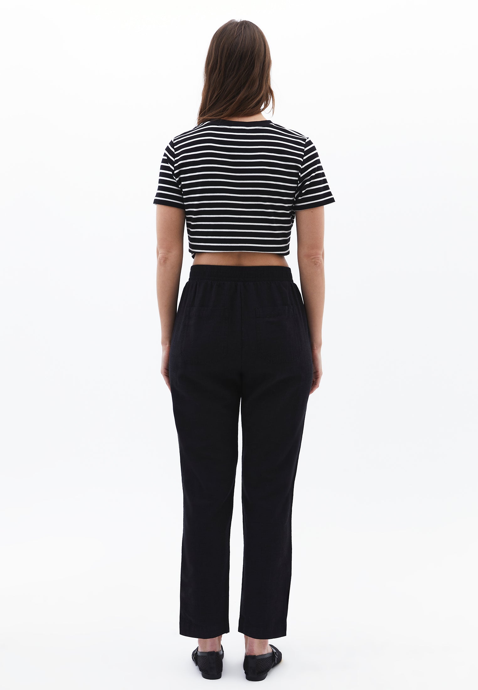 Elastic Carrot Fit Trousers - BLACK