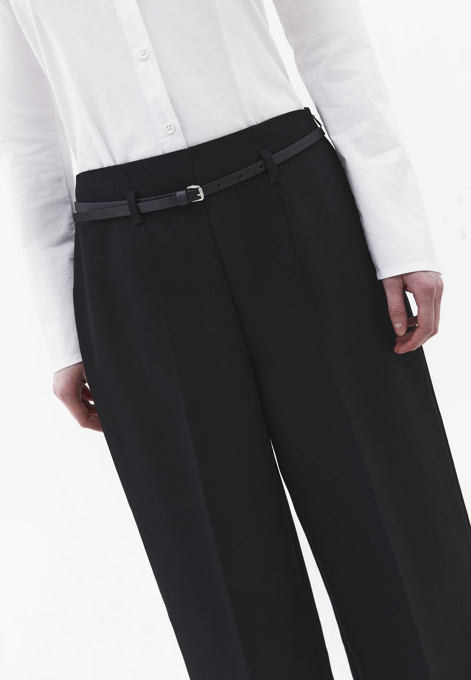 Ultra High Waist Wide Leg Pants - BLACK