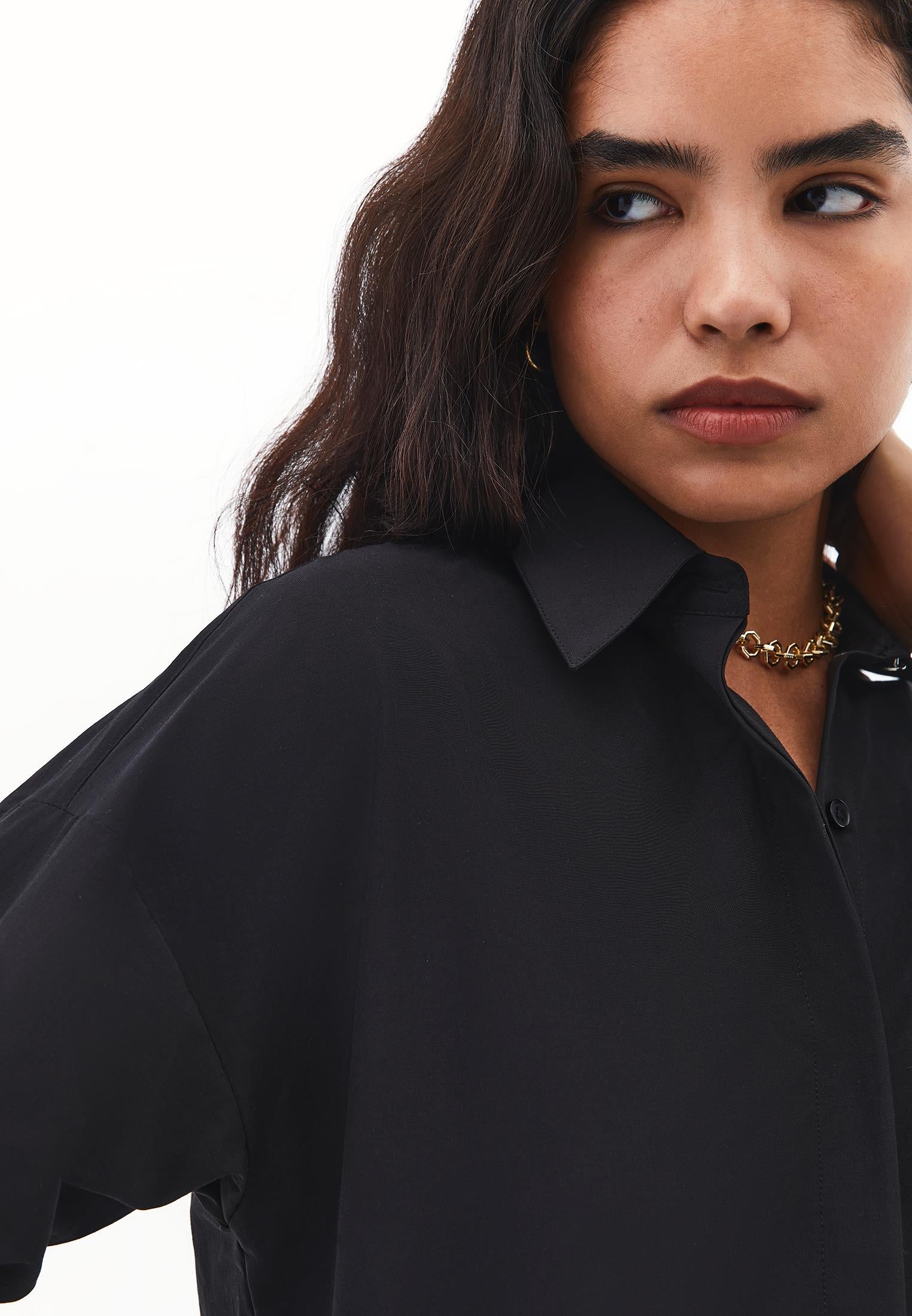 Shirt Model Poplin Weave - BLACK