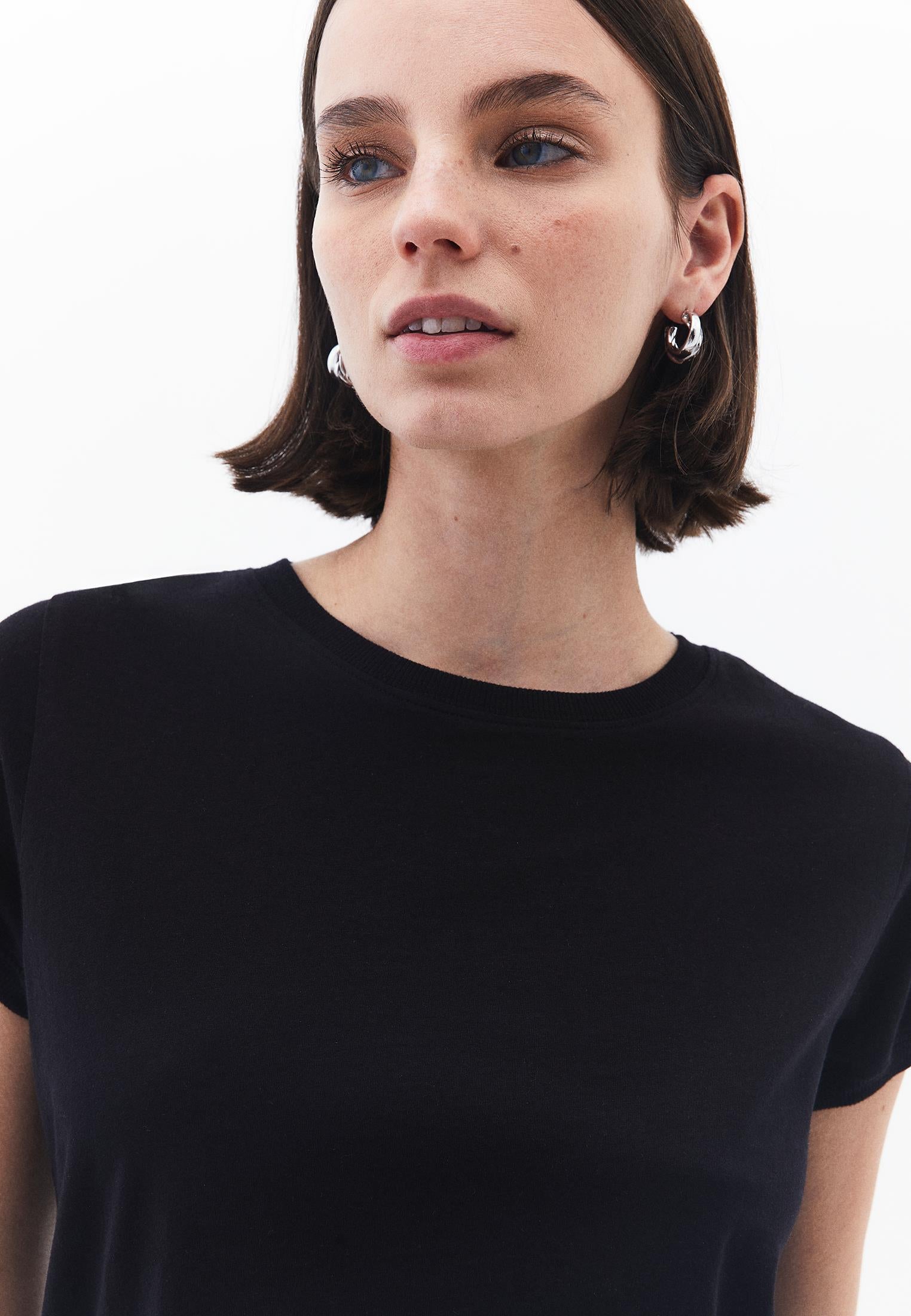 Crew Neck Loose Fit T-Shirt - BLACK