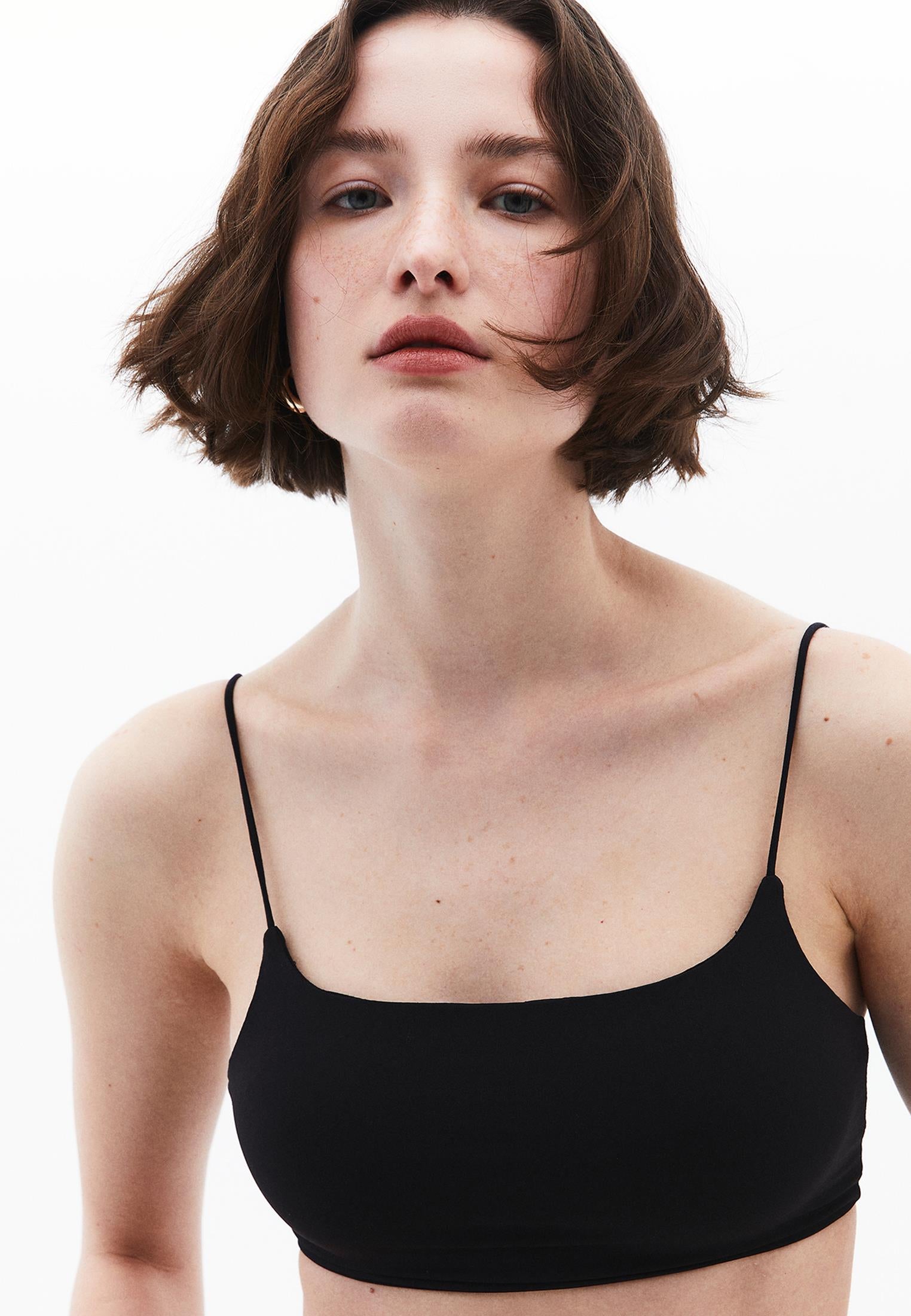 Square Neck Bodycon Bustier - BLACK