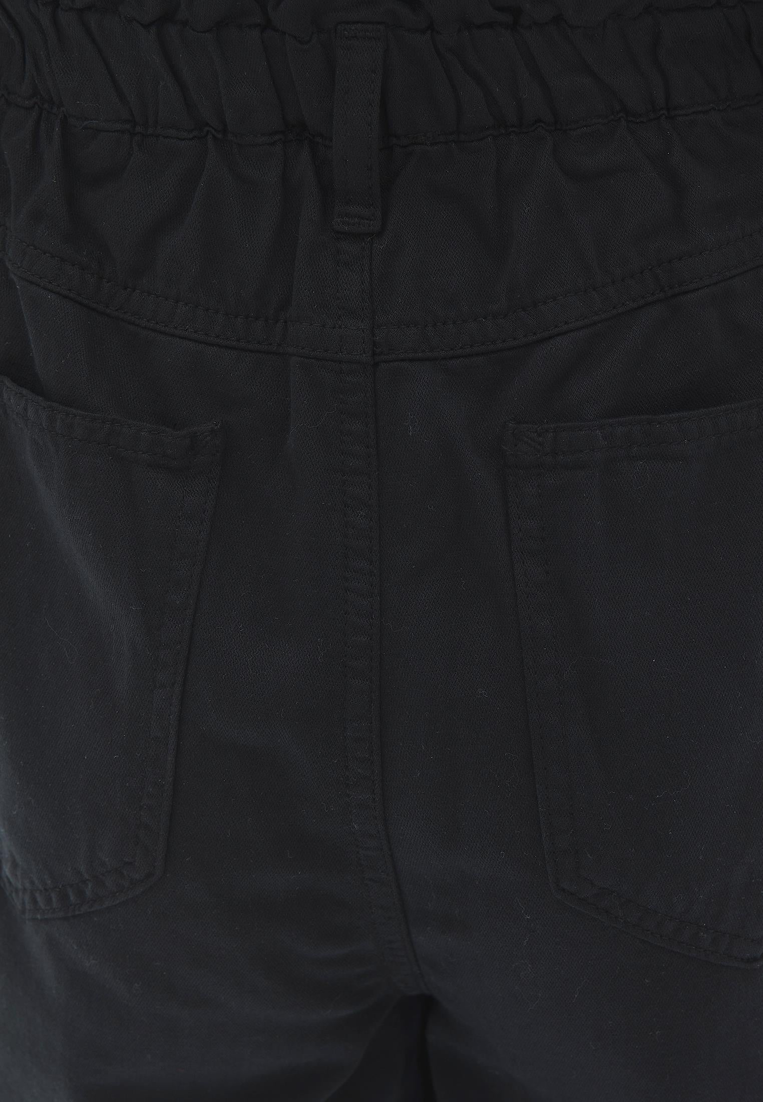 High Waist Carrot Pants - BLACK