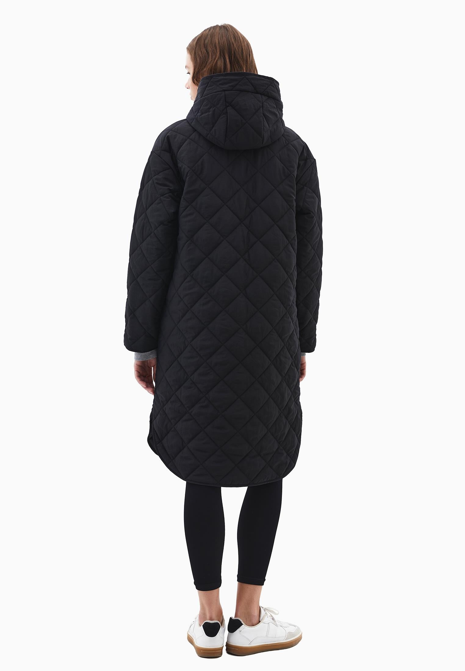 Long Coat With Hood - BLACK