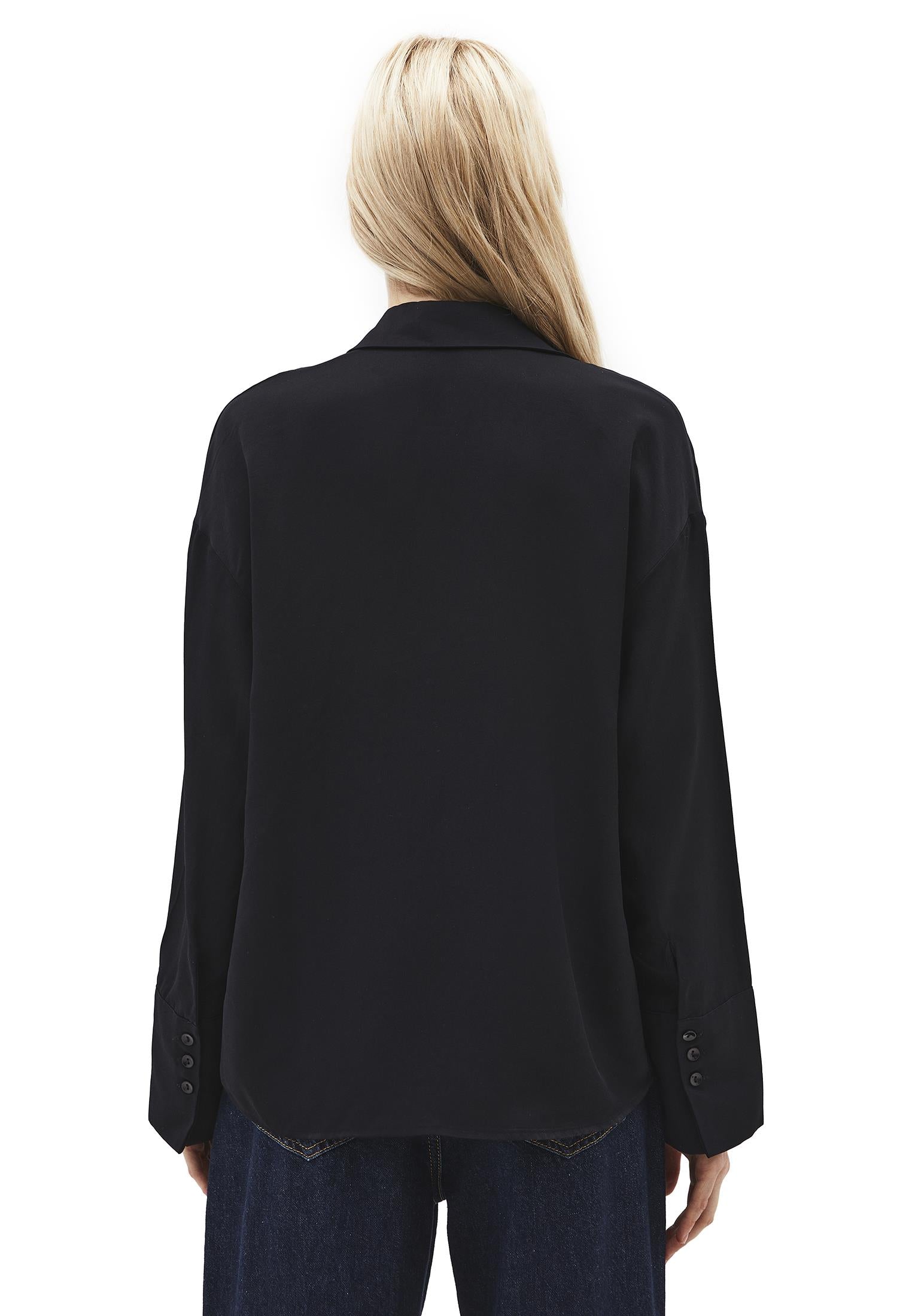 Loose Fit Button Detailed Shirt - BLACK