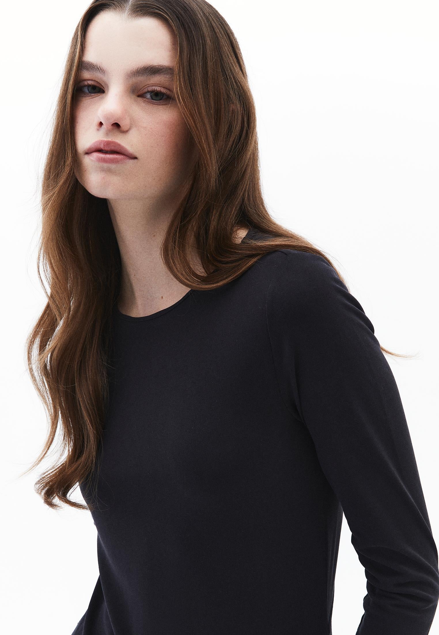 Crew Neck Fashion Dress - BLACK