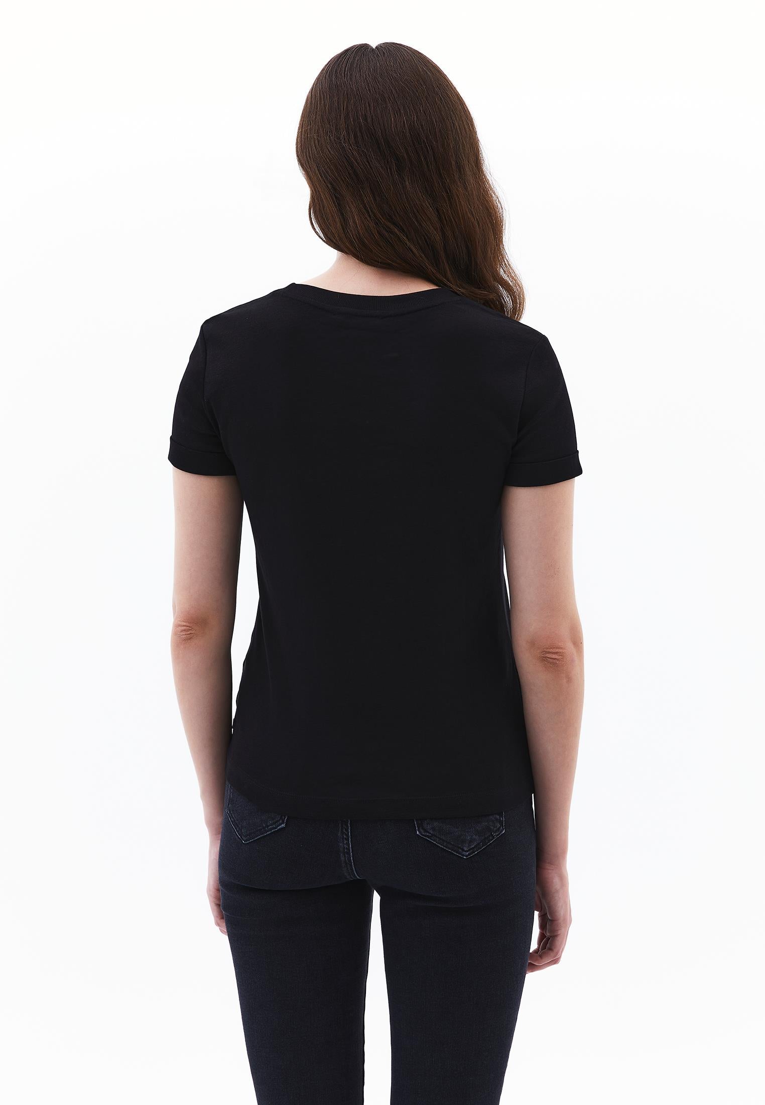 Cotton T-Shirt With Crew Neck - BLACK