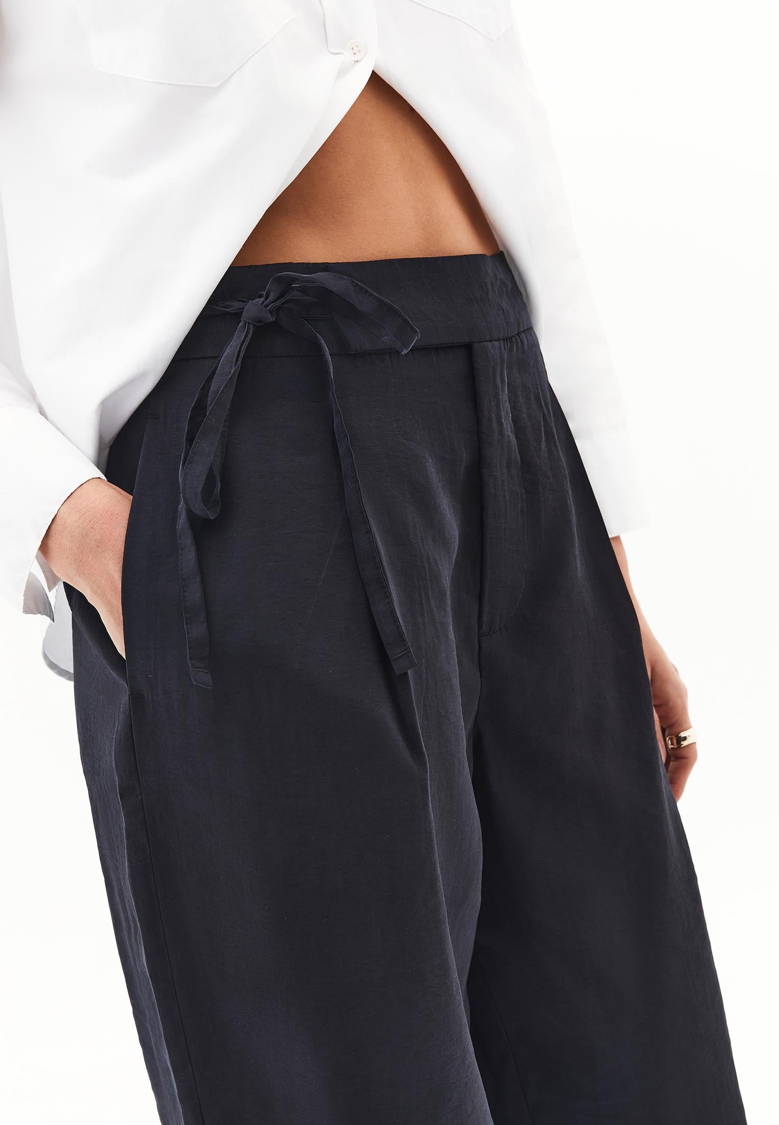 Ultra High Waist Modal Pants - BLACK