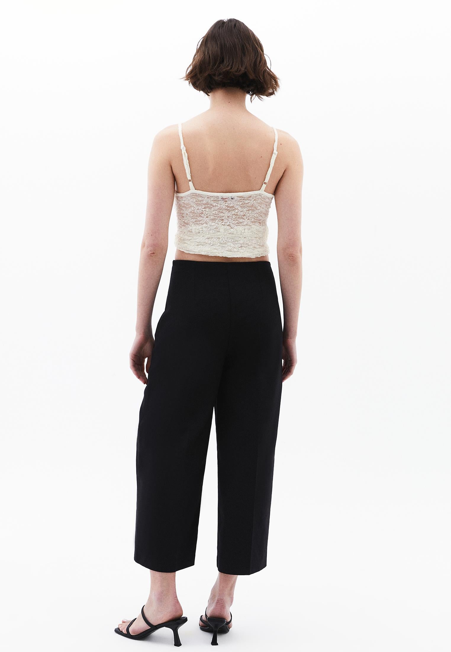 Ultra High Waist Culotte Pants - BLACK