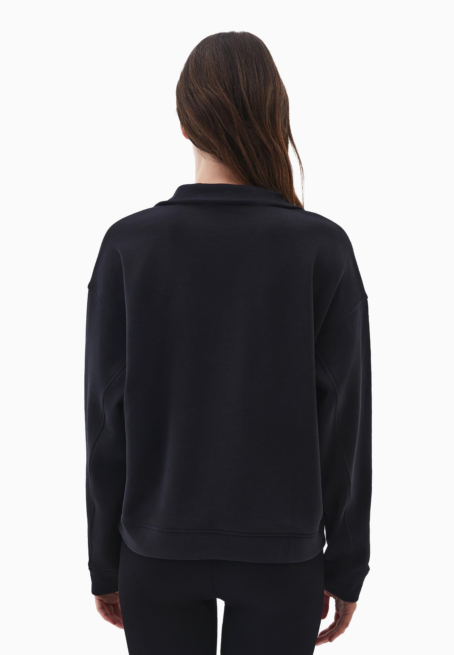 High Neck Sweatshirt - BLACK