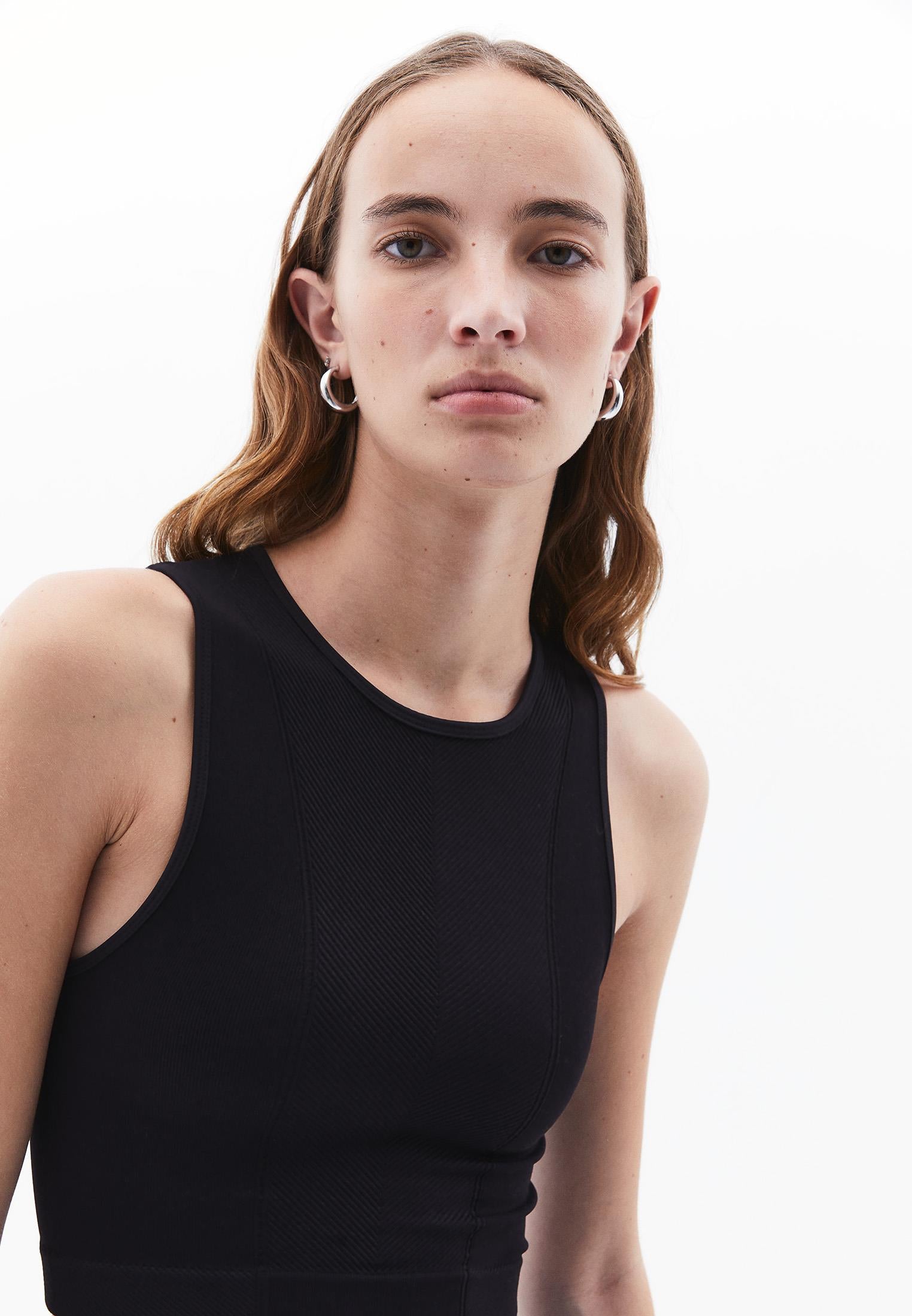 Sleeveless Cropped Top - BLACK
