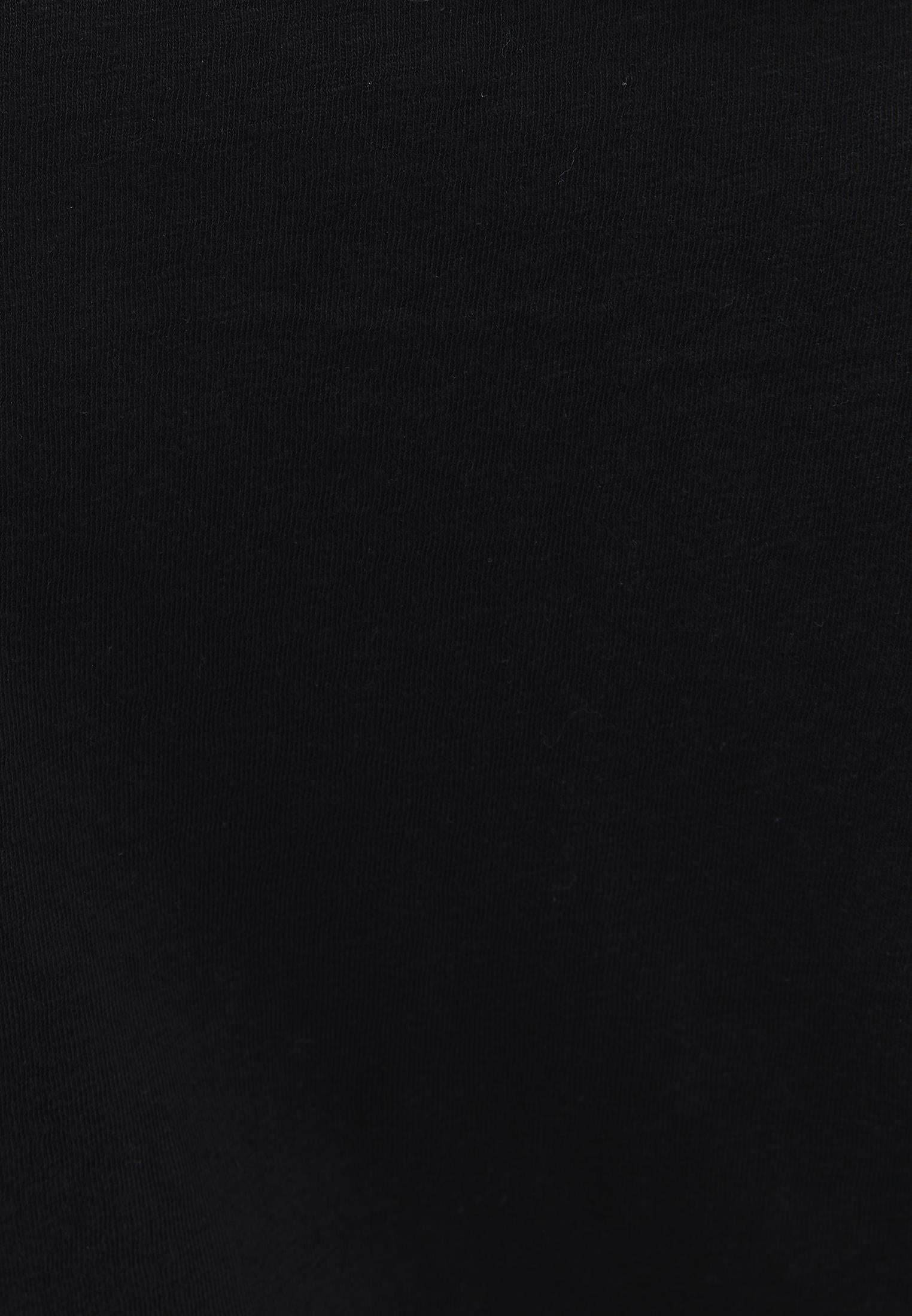 V Neck Linen T-Shirt - BLACK