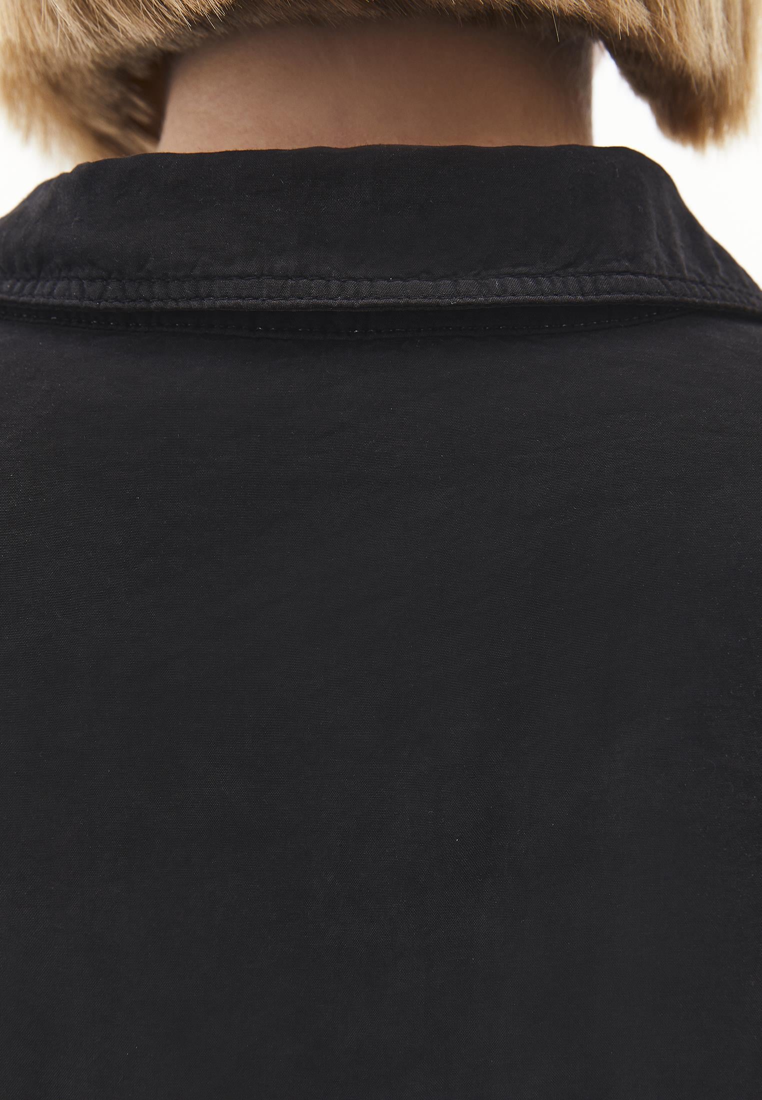 Oversize Pocketed Shirt - BLACK