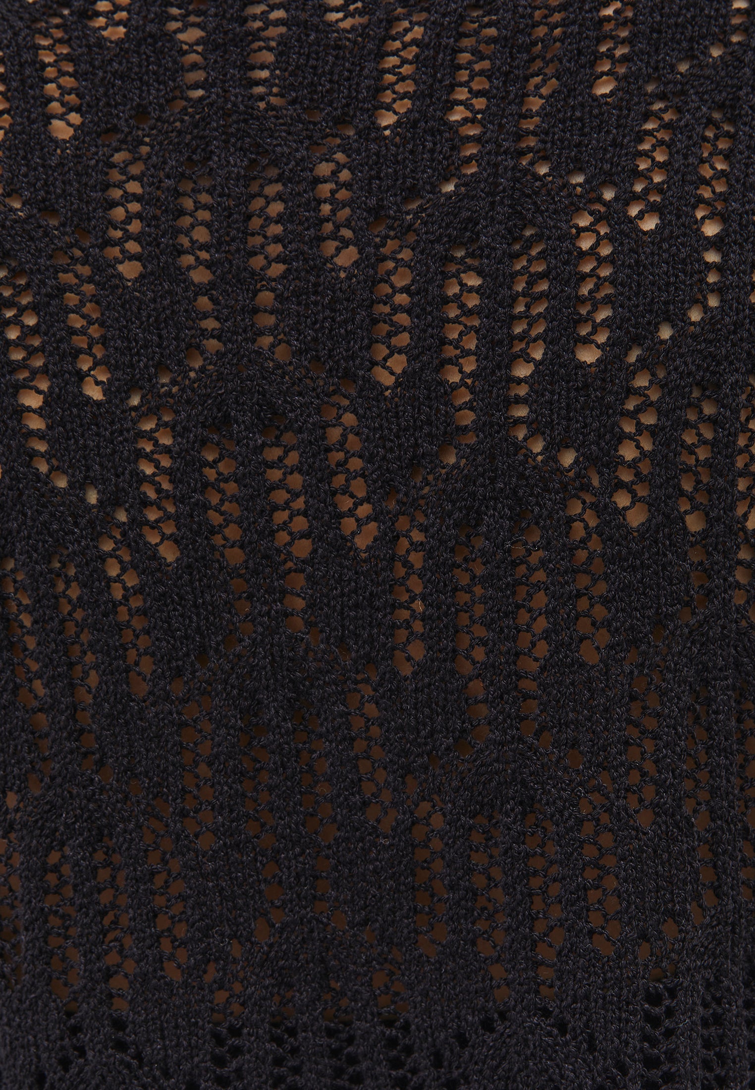 Openwork Boat Neck Sweater - BLACK