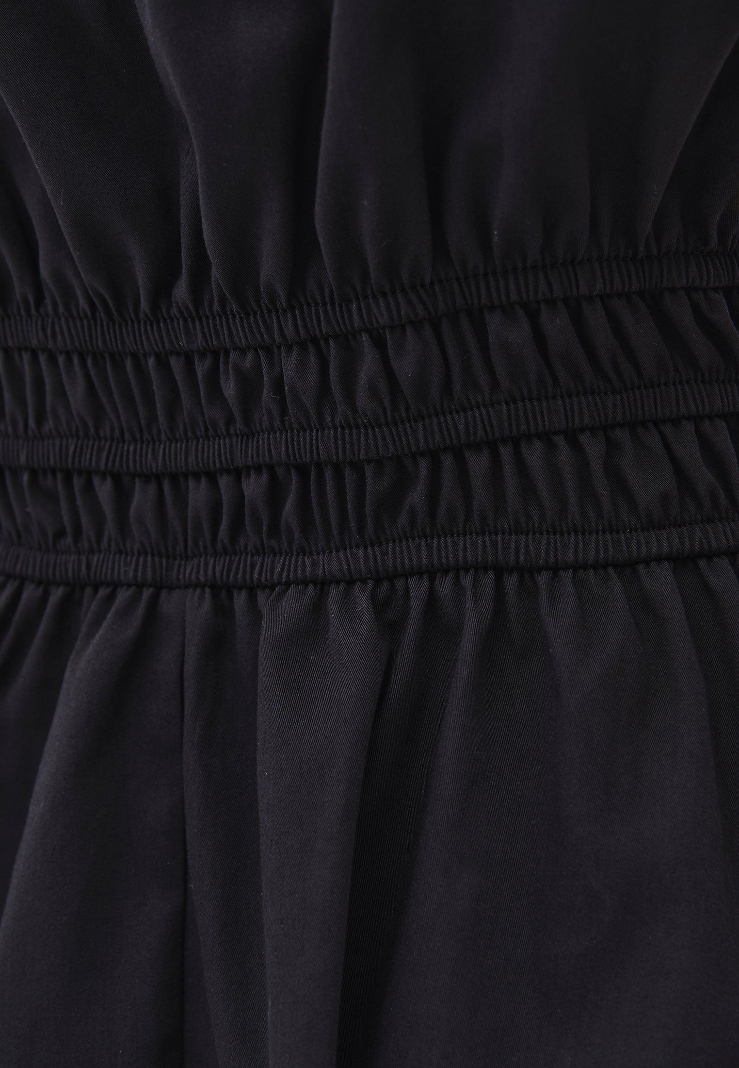 Strappy Square Neckline Short Dress With Bow And Gathered Details - BLACK