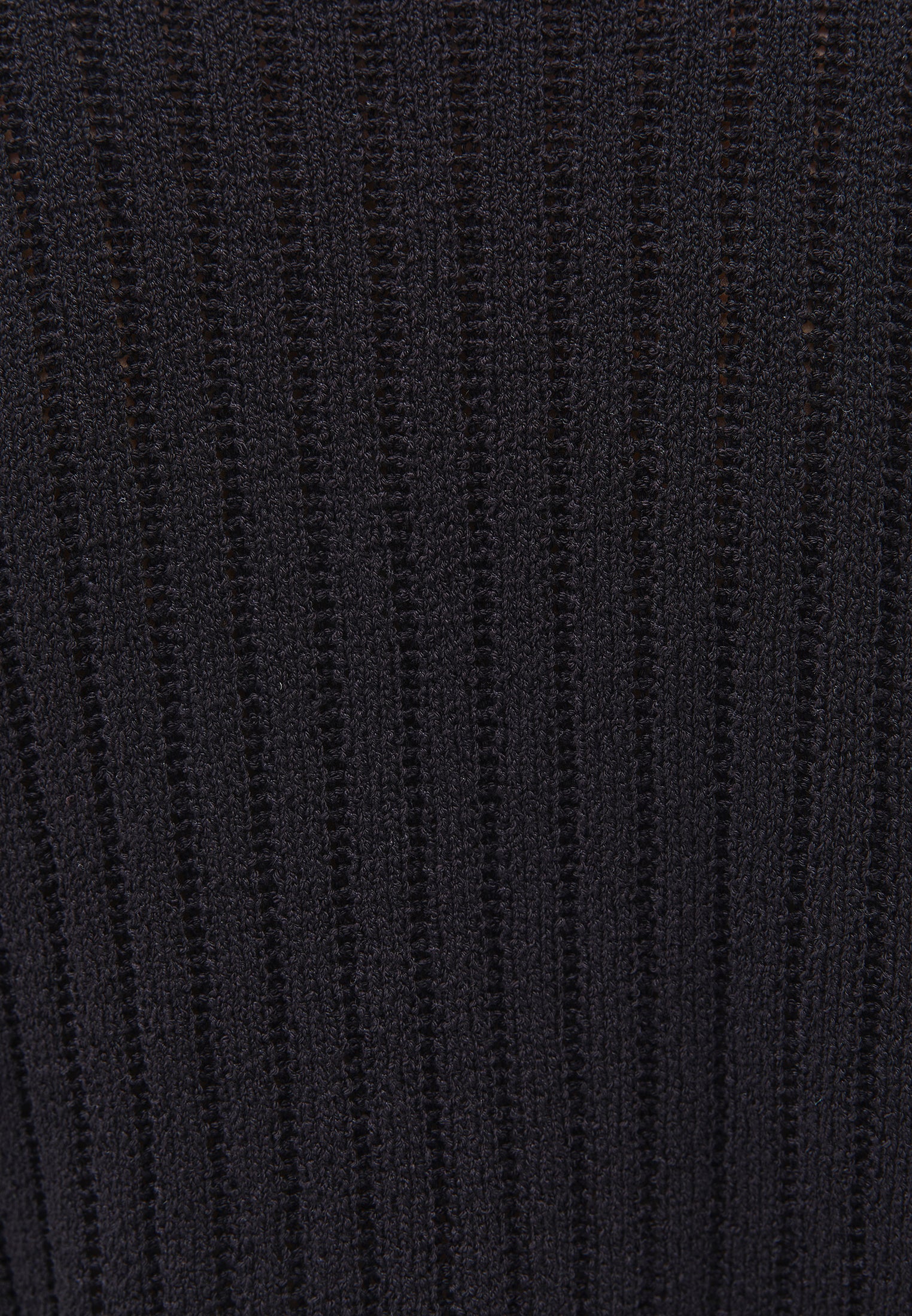 Ribbed V-Neck Long Sleeve Sweater - BLACK