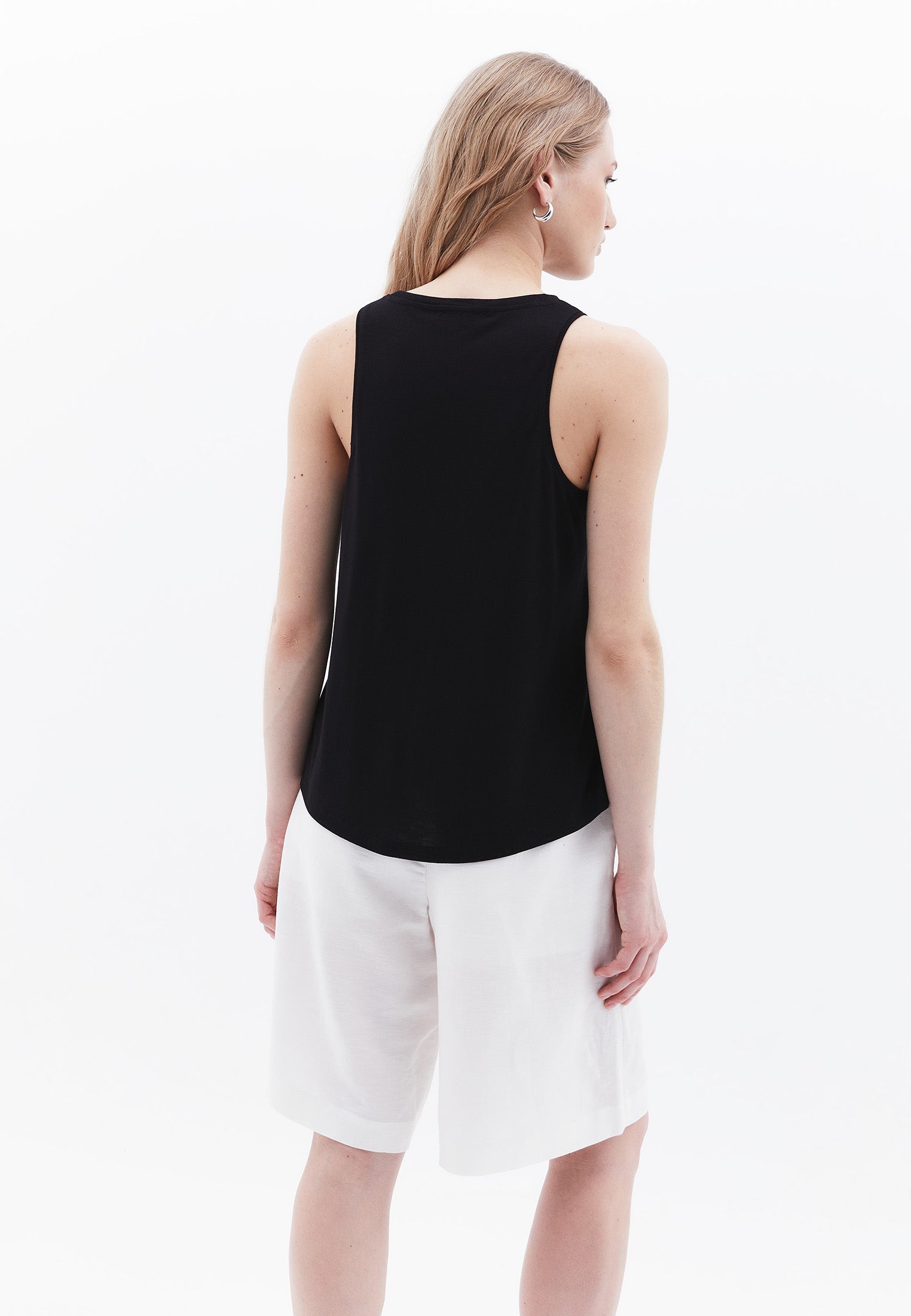 Loose Halter Neck Tank Top - BLACK