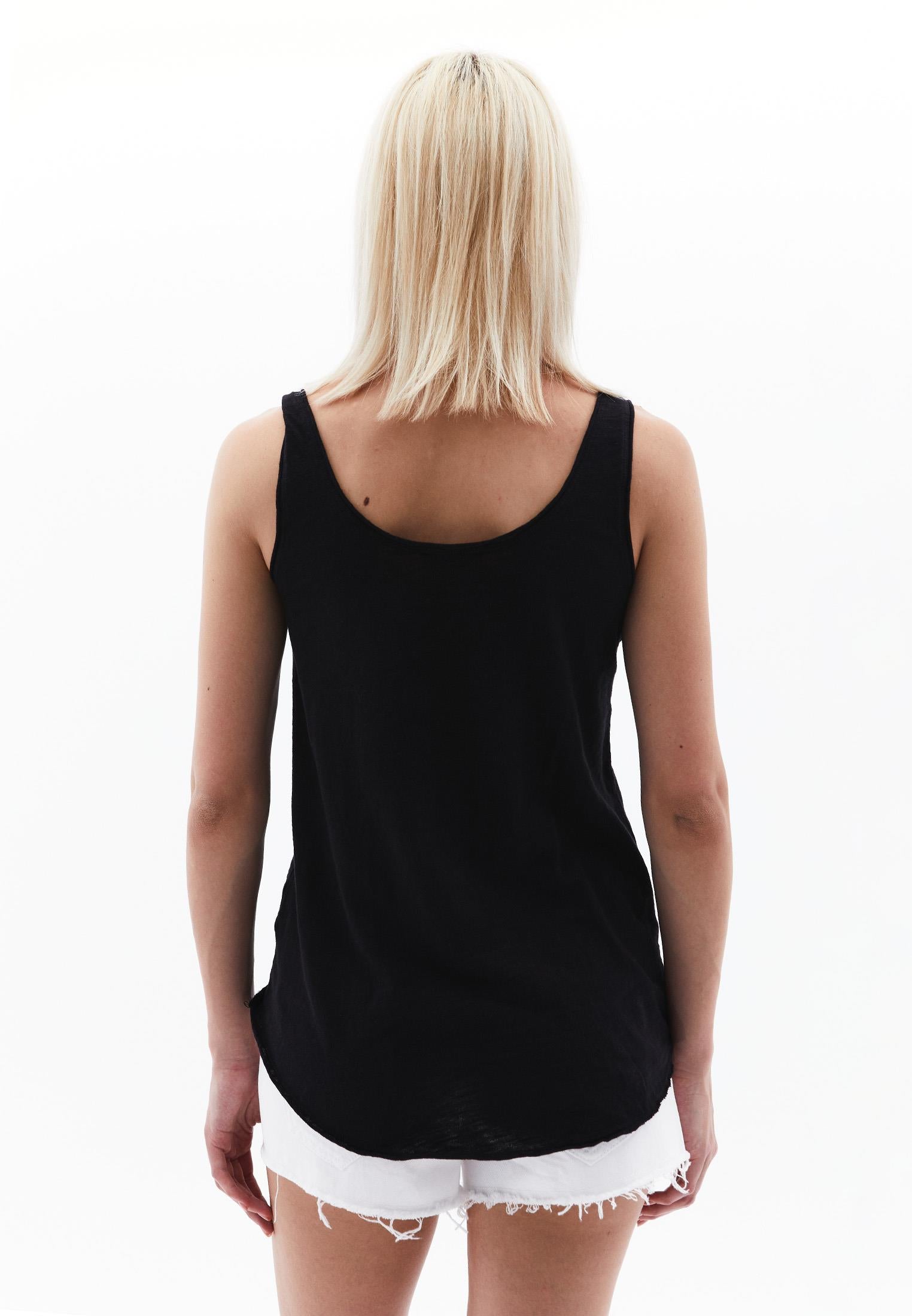 U Neck Tank Top - BLACK