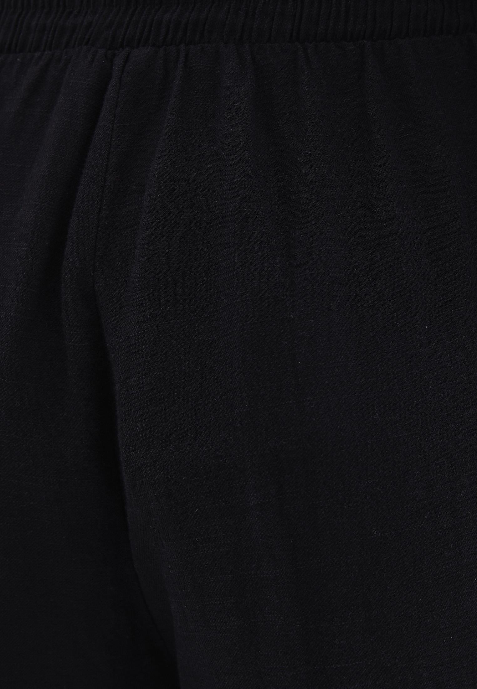High Waist Wide Leg Elastic Waist Pants - BLACK