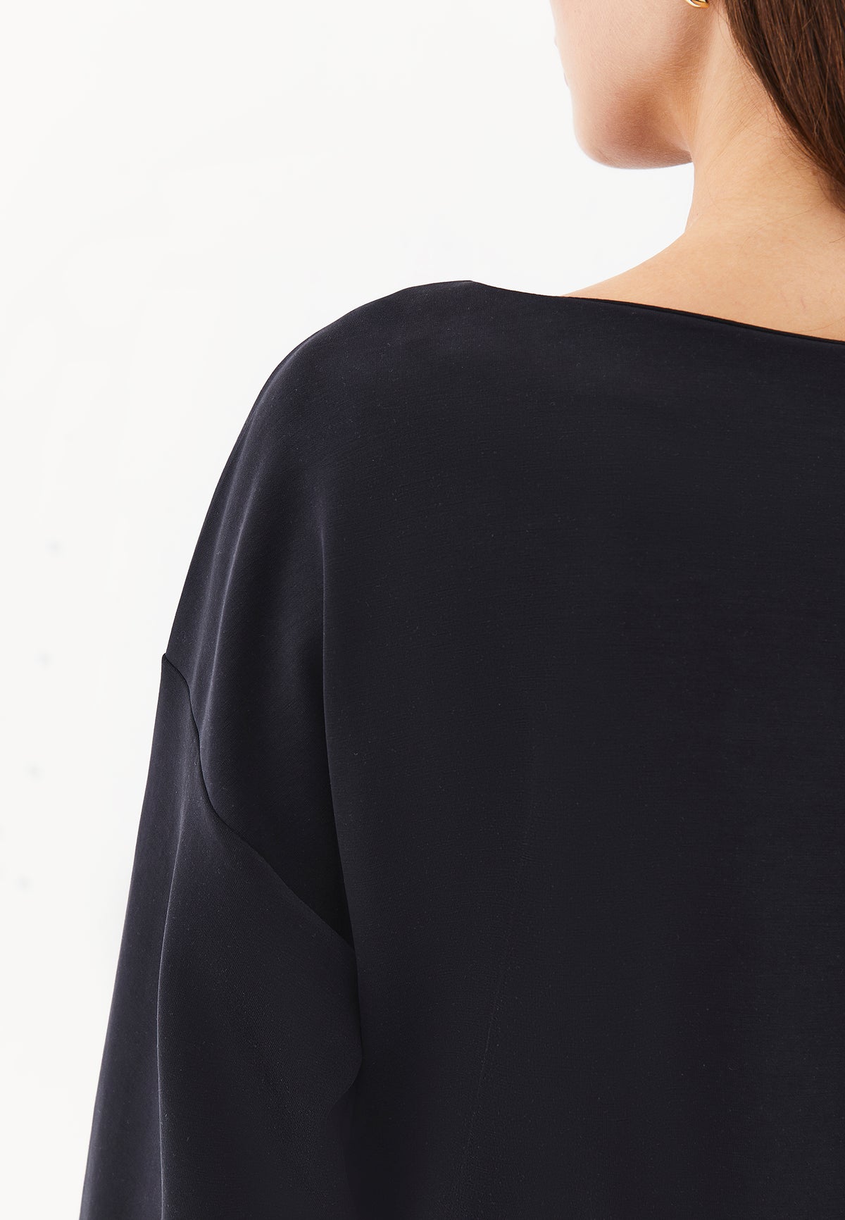 Oversize Balloon Form Sweatshirt - BLACK