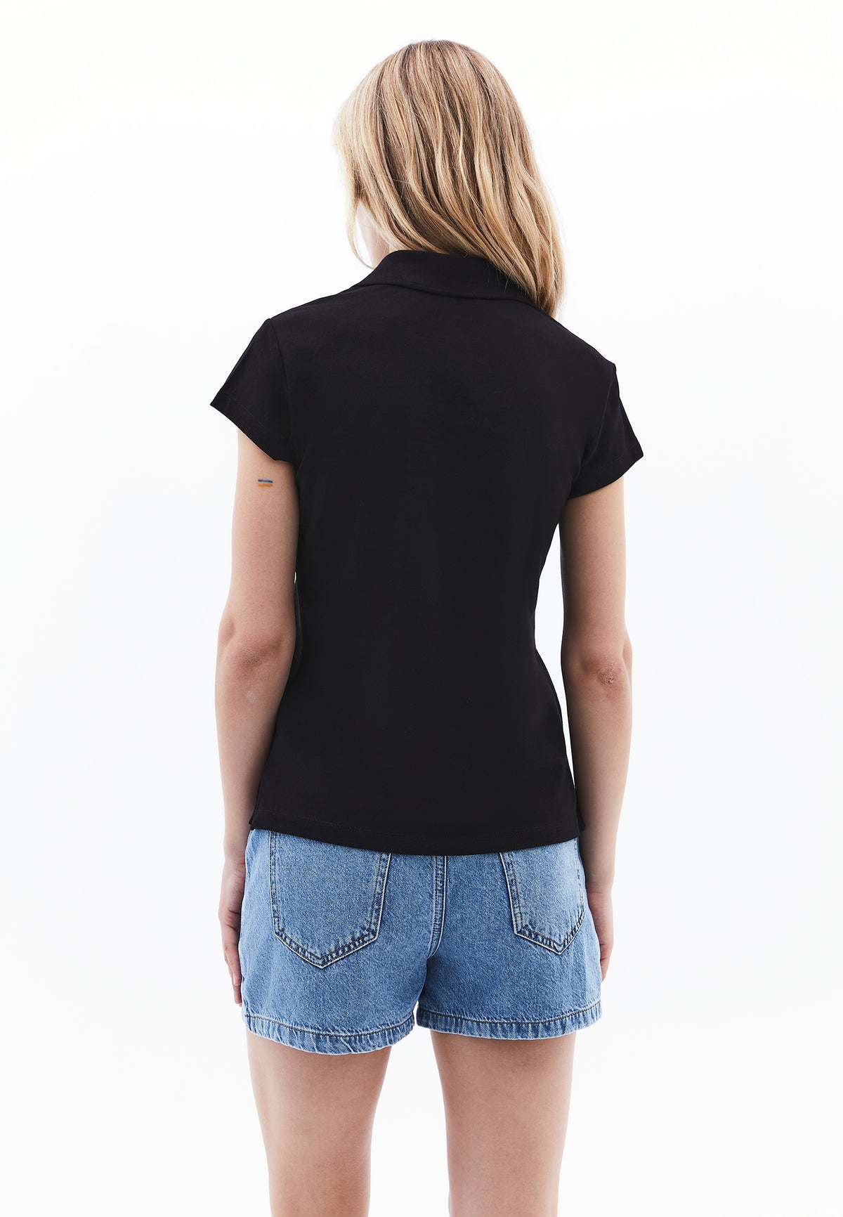 Polo Collar T-Shirt - BLACK
