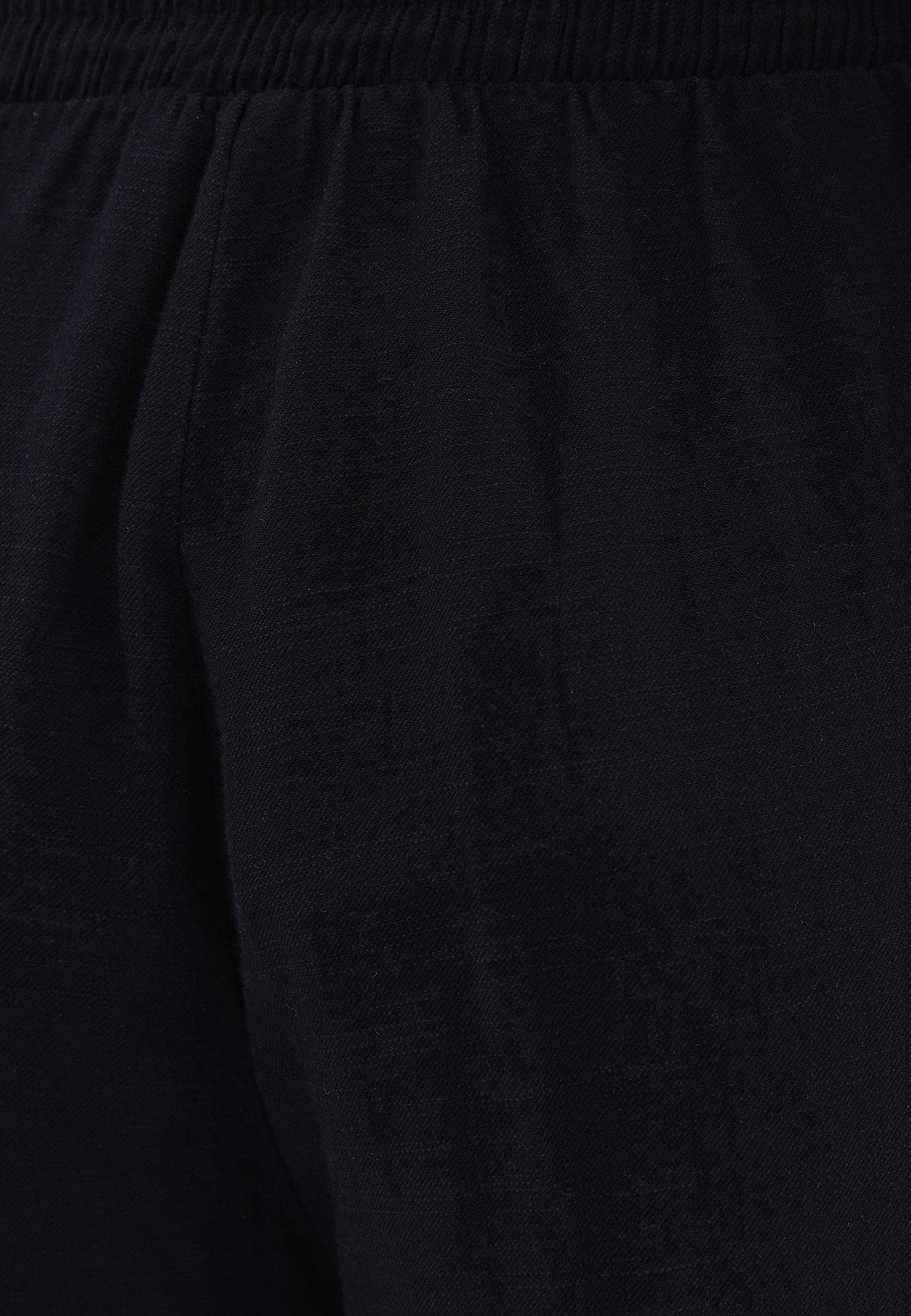 High Waist Wide Leg Elastic Waist Pants - BLACK