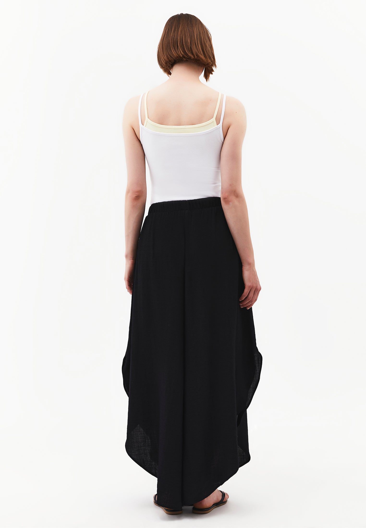 High Waist Wide Leg Pants - BLACK