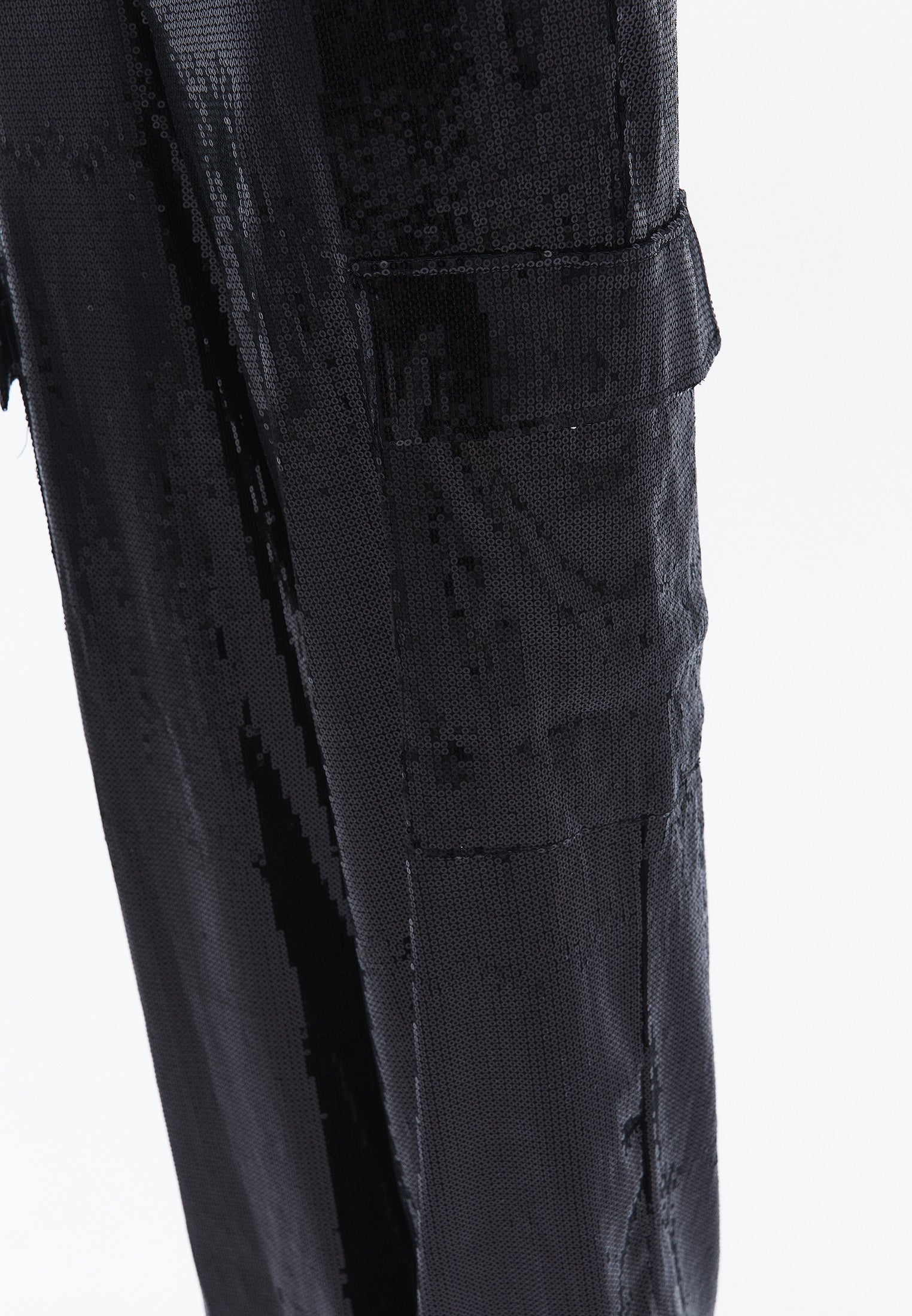 High Waist Cargo Wide Leg Pants - BLACK