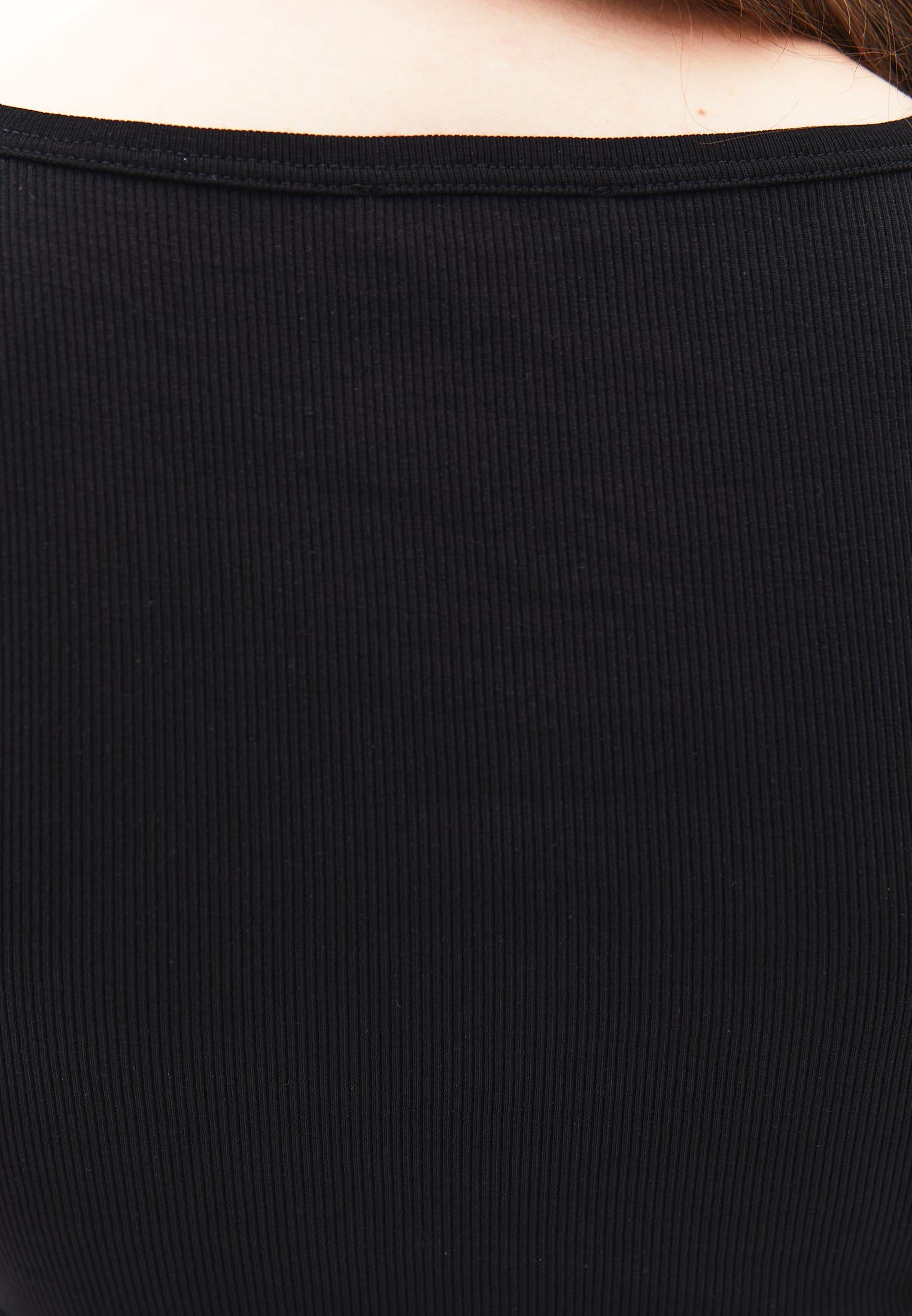 Square Neck Bodycon Tank Top - BLACK