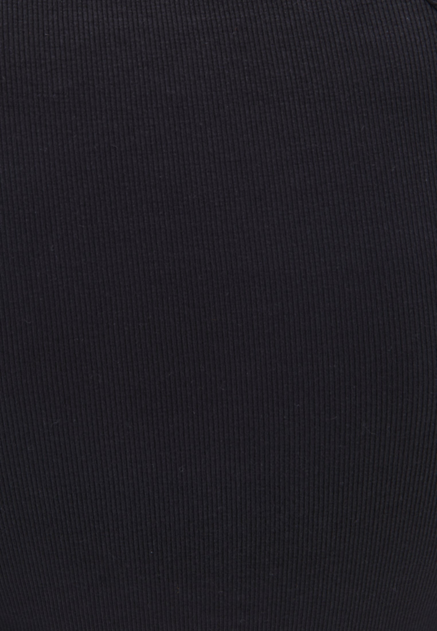 Ribbed Fabric Button Detailed V Neck Long Sleeve T-Shirt - BLACK