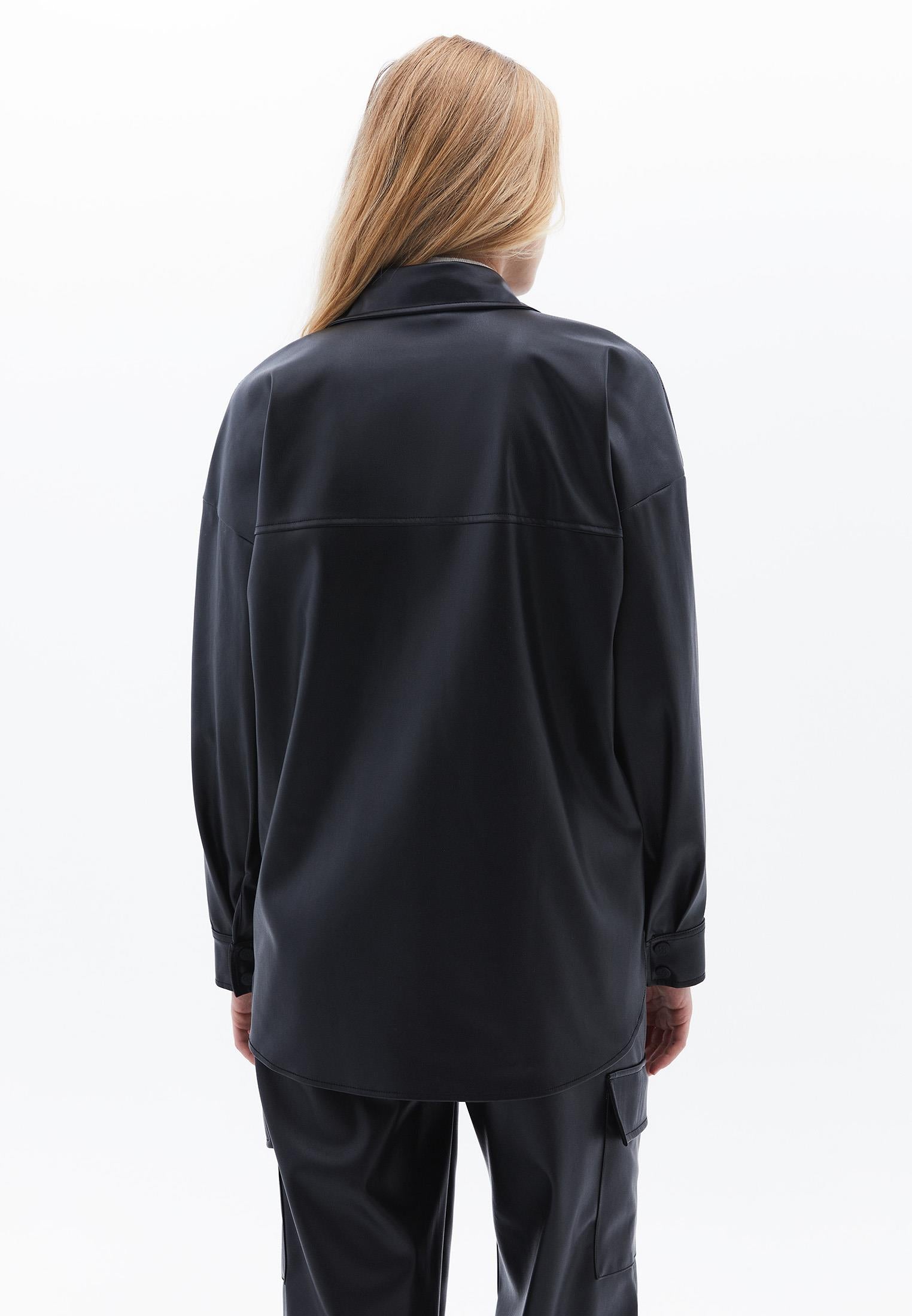 Oversize Pocket Detailed Shirt - BLACK