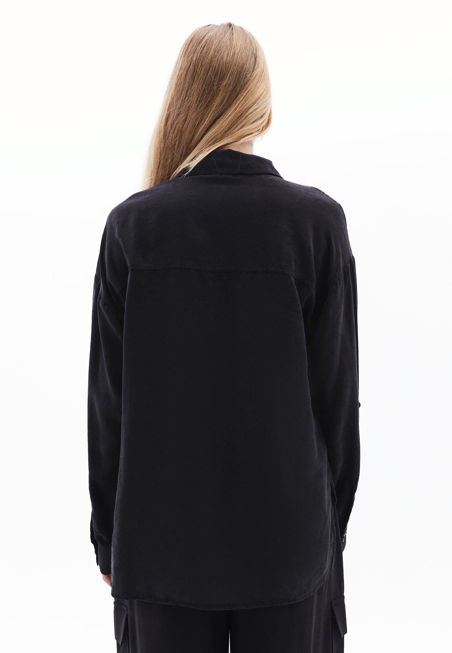 Oversize Long Sleeve Shirt - BLACK