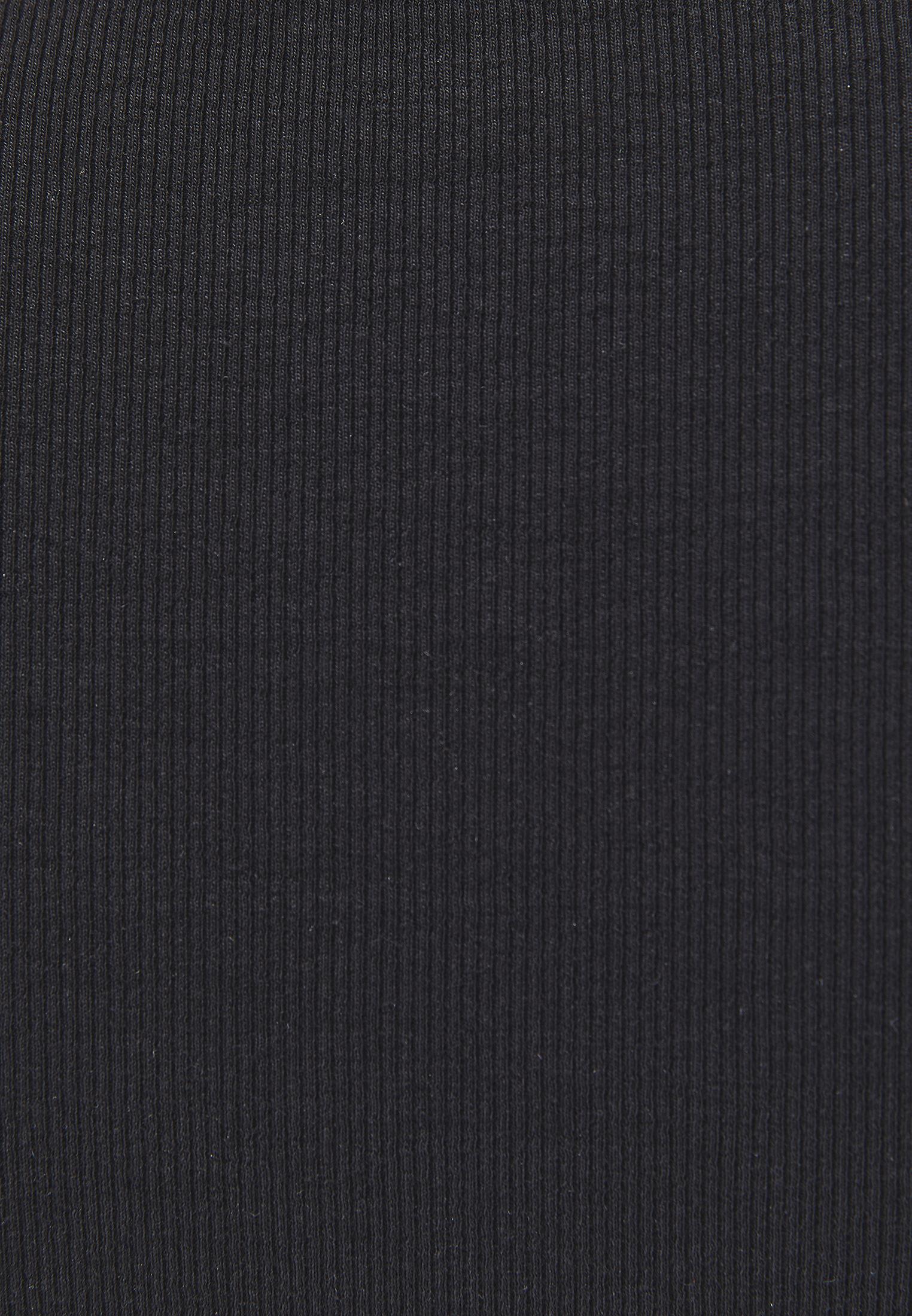 U Neck Bodycon T-Shirt - BLACK