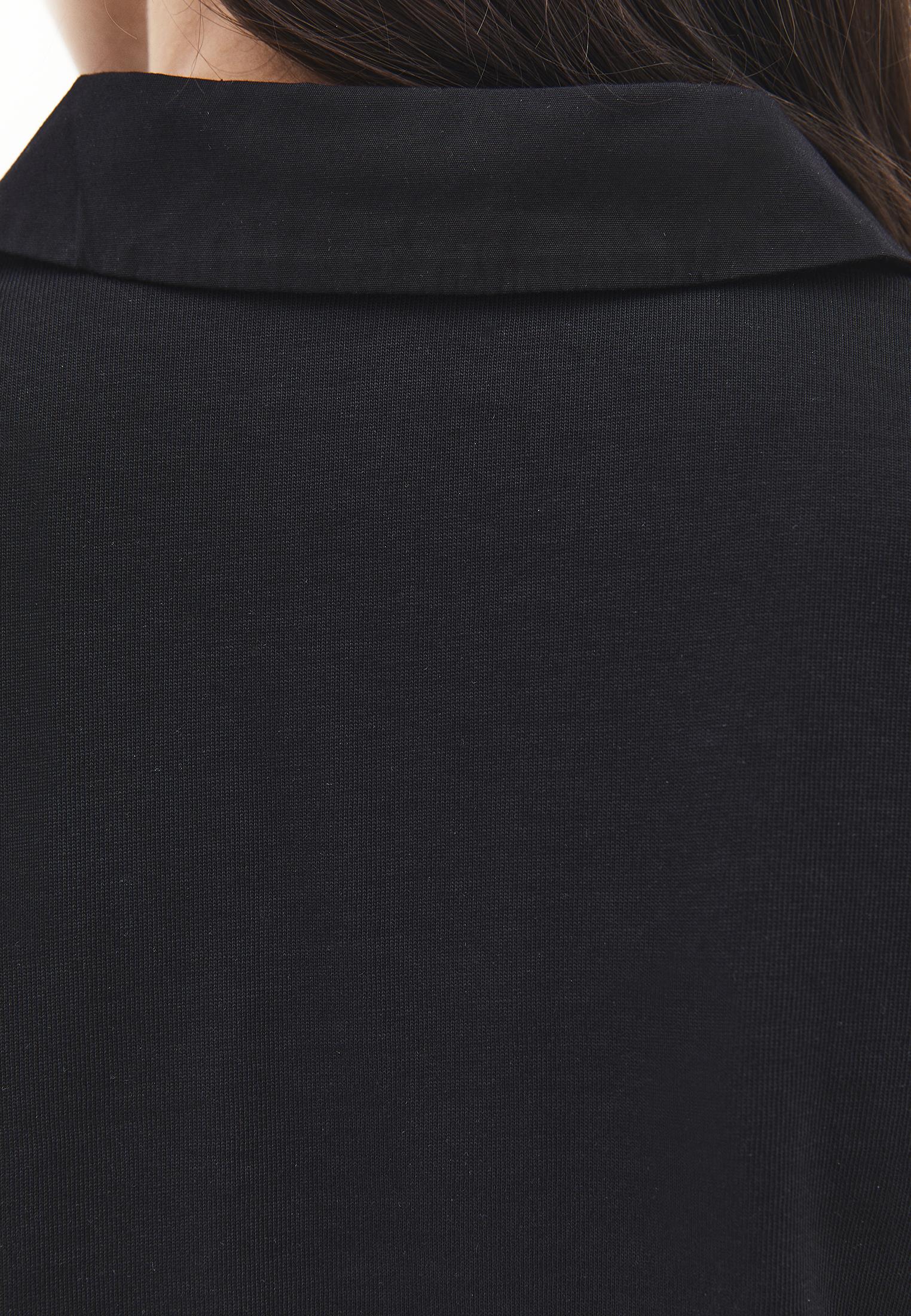 Button Detailed Polo Neck T-Shirt - BLACK