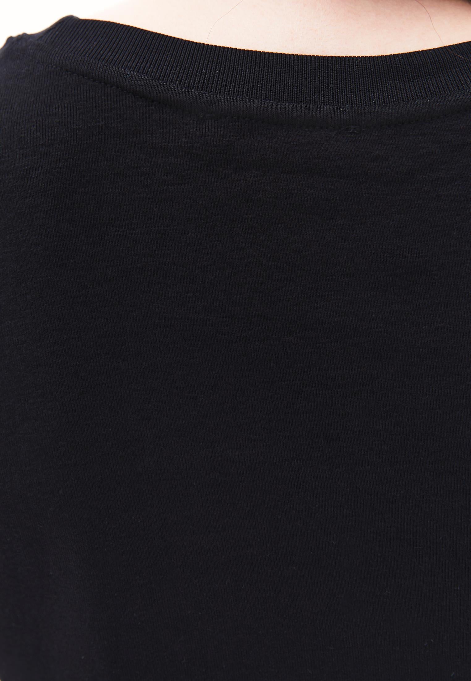 Cotton T-Shirt With Crew Neck - BLACK