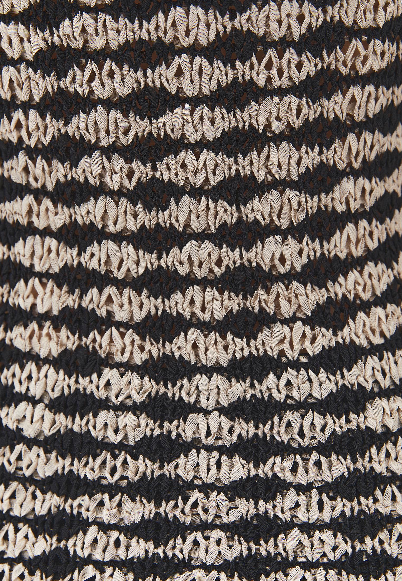 Lace U Neck Tank Top - OXFORD TAN/BLACK