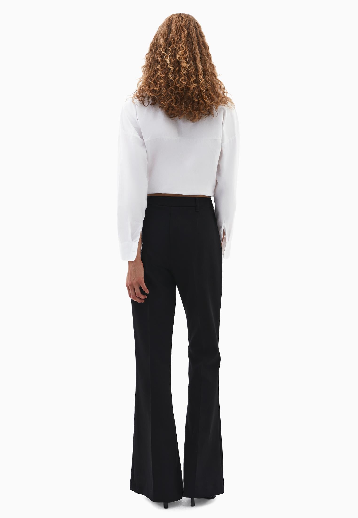 Spanish Leg High Waist Pants - BLACK