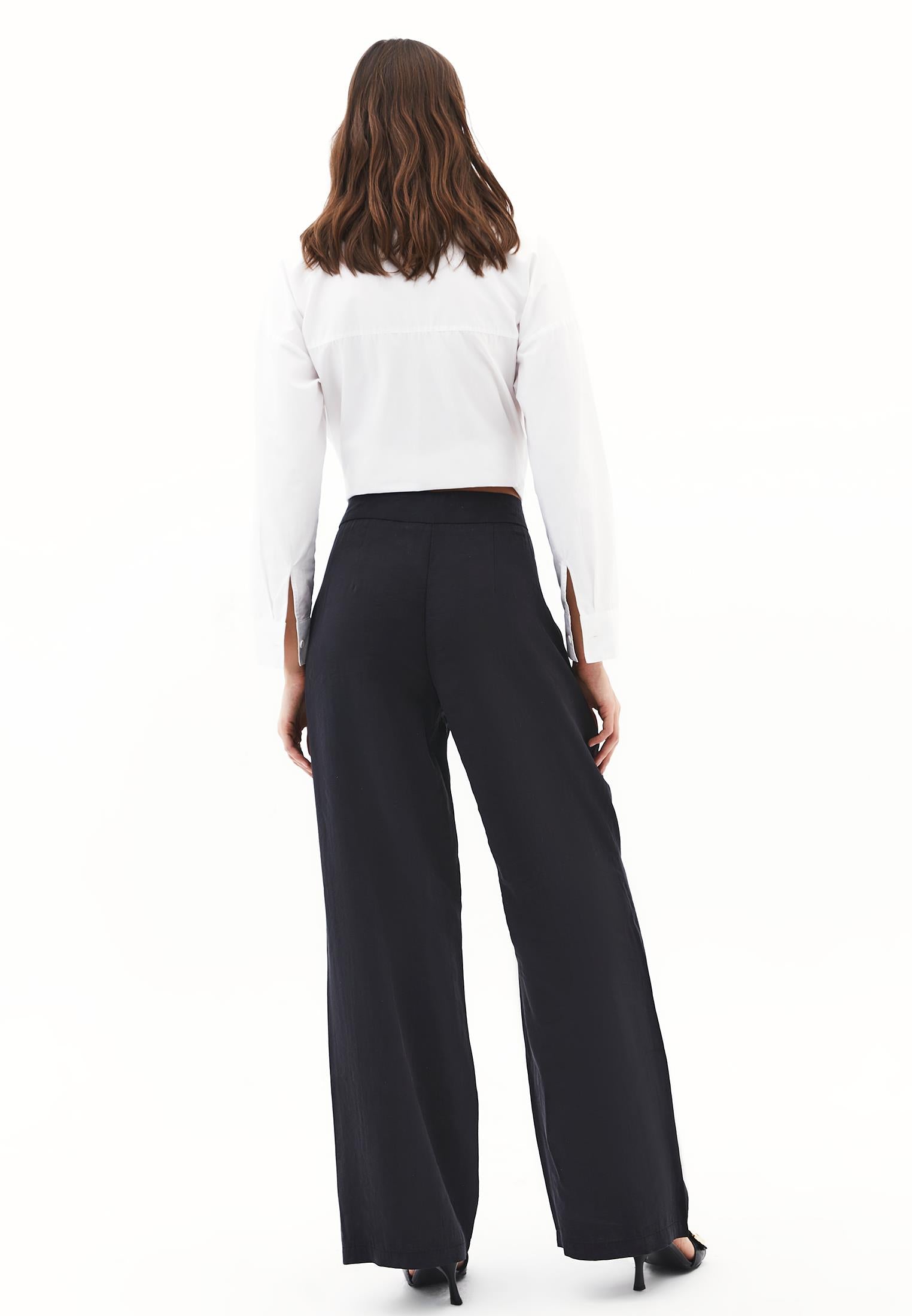 Ultra High Waist Modal Pants - BLACK