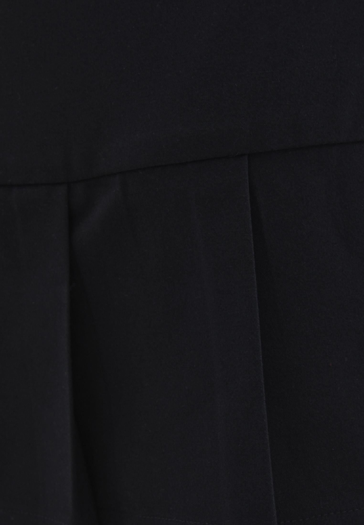 Pleated Short A-Line Skirt - BLACK