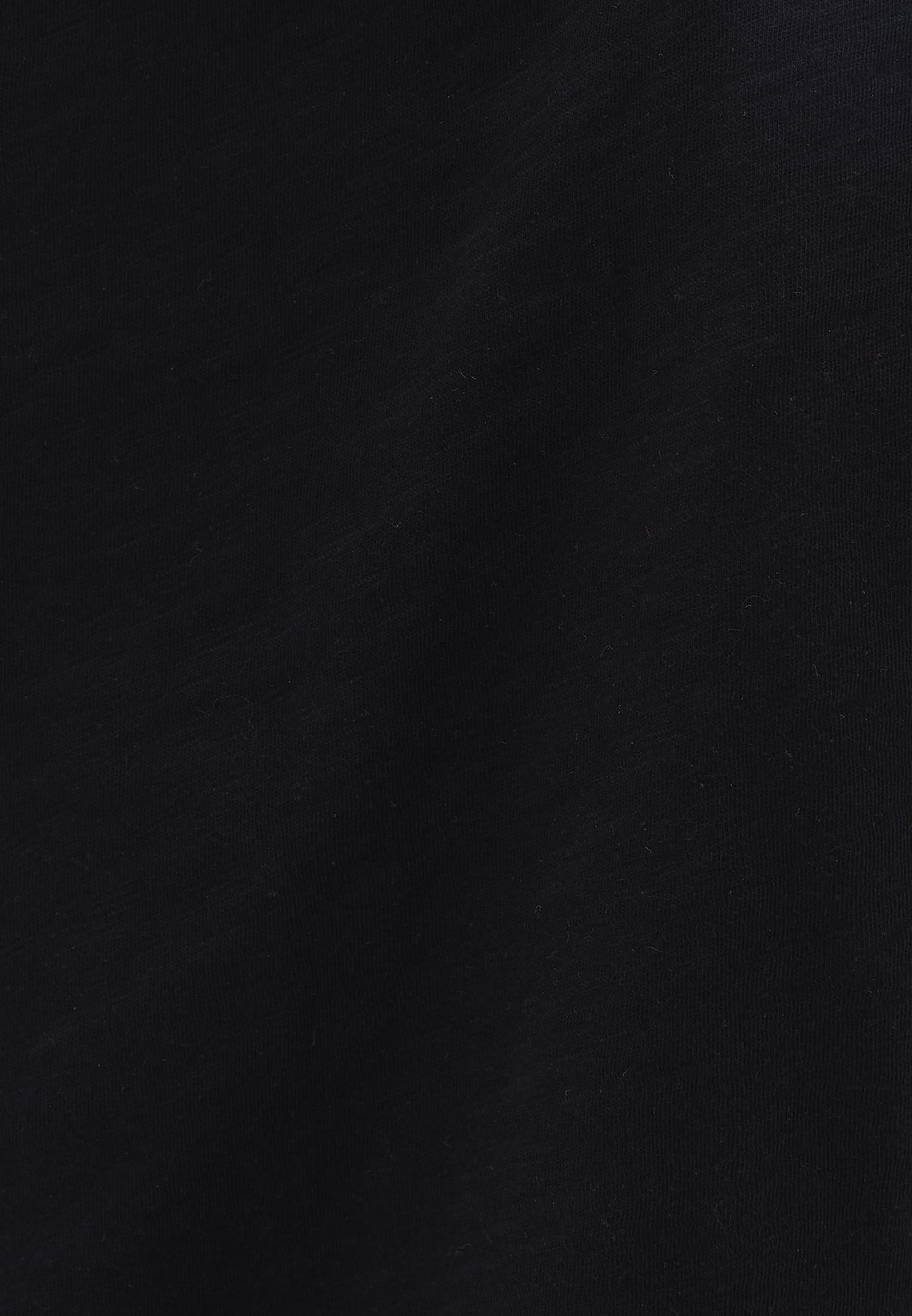 V Neck Loose T-Shirt - BLACK