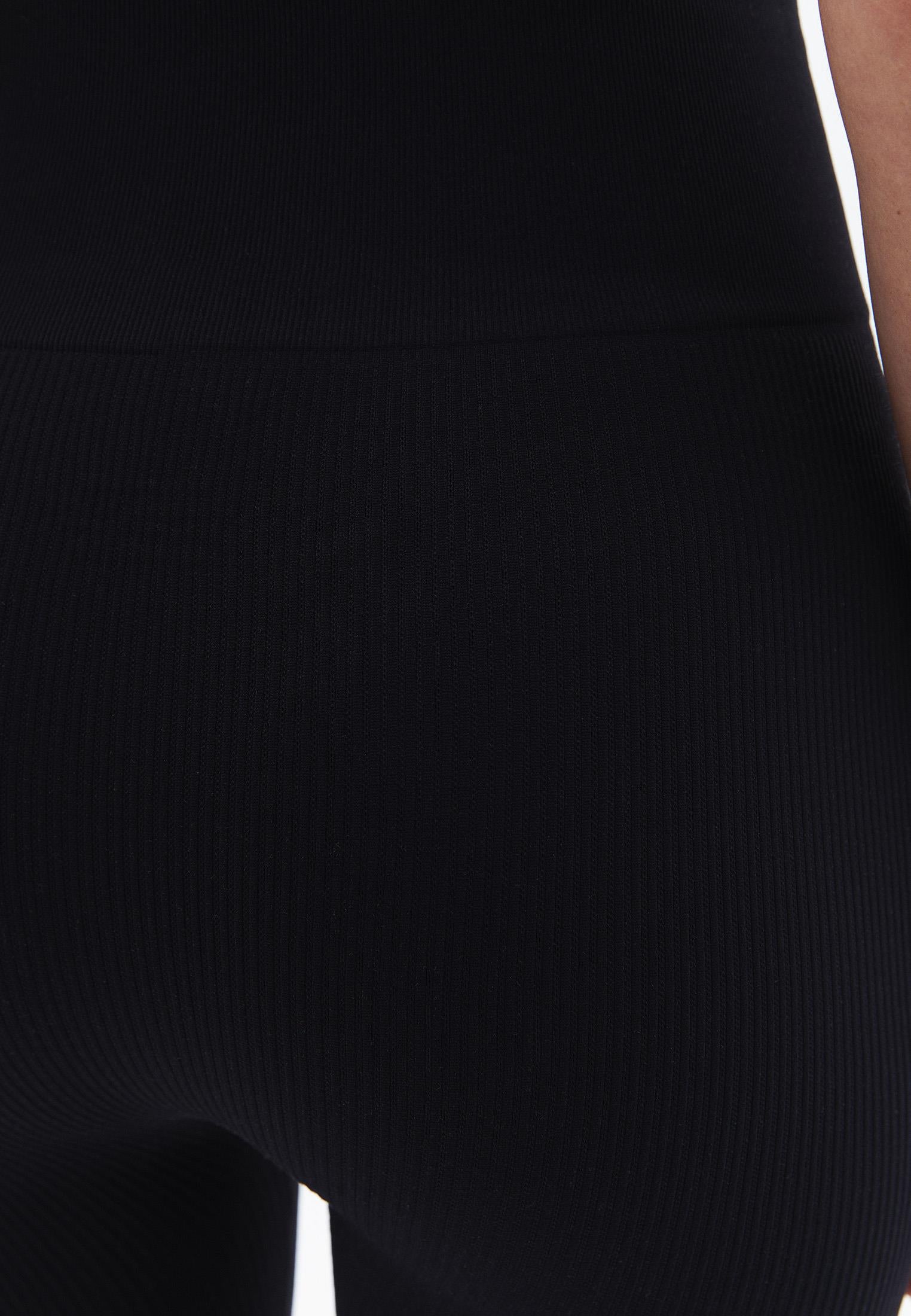 Leggings Shaped With Jacquard Pattern - BLACK