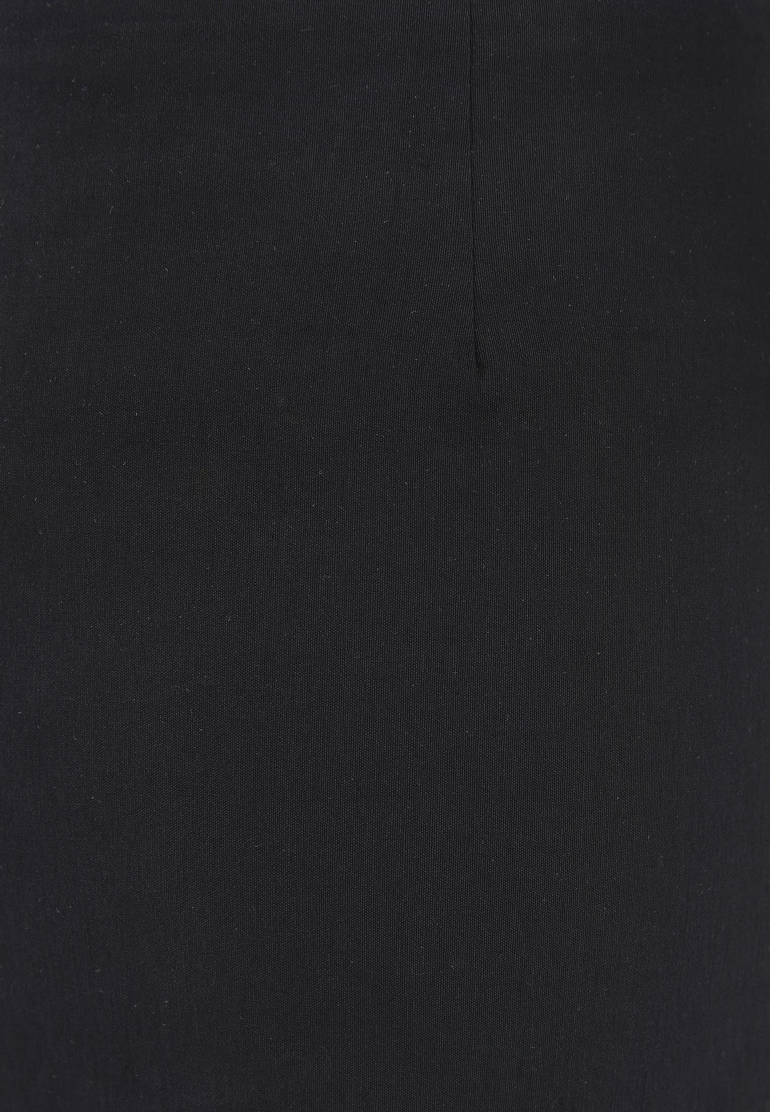 Short Slim Skirt With Slit - BLACK