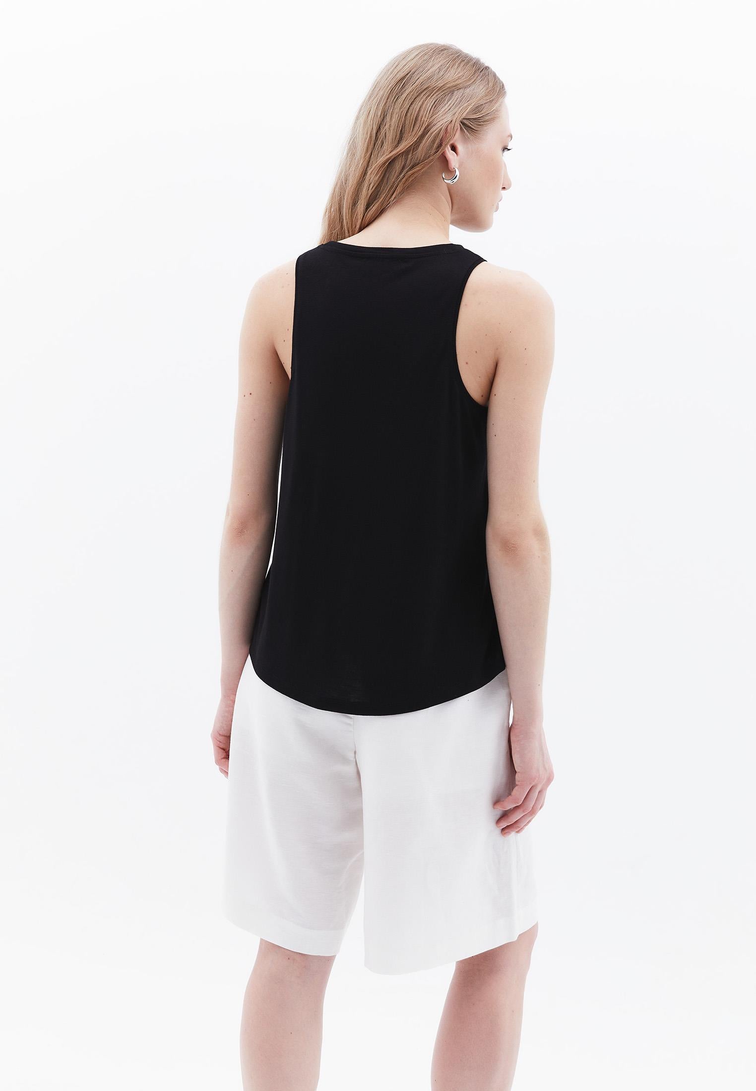 Loose Halter Neck Tank Top - BLACK