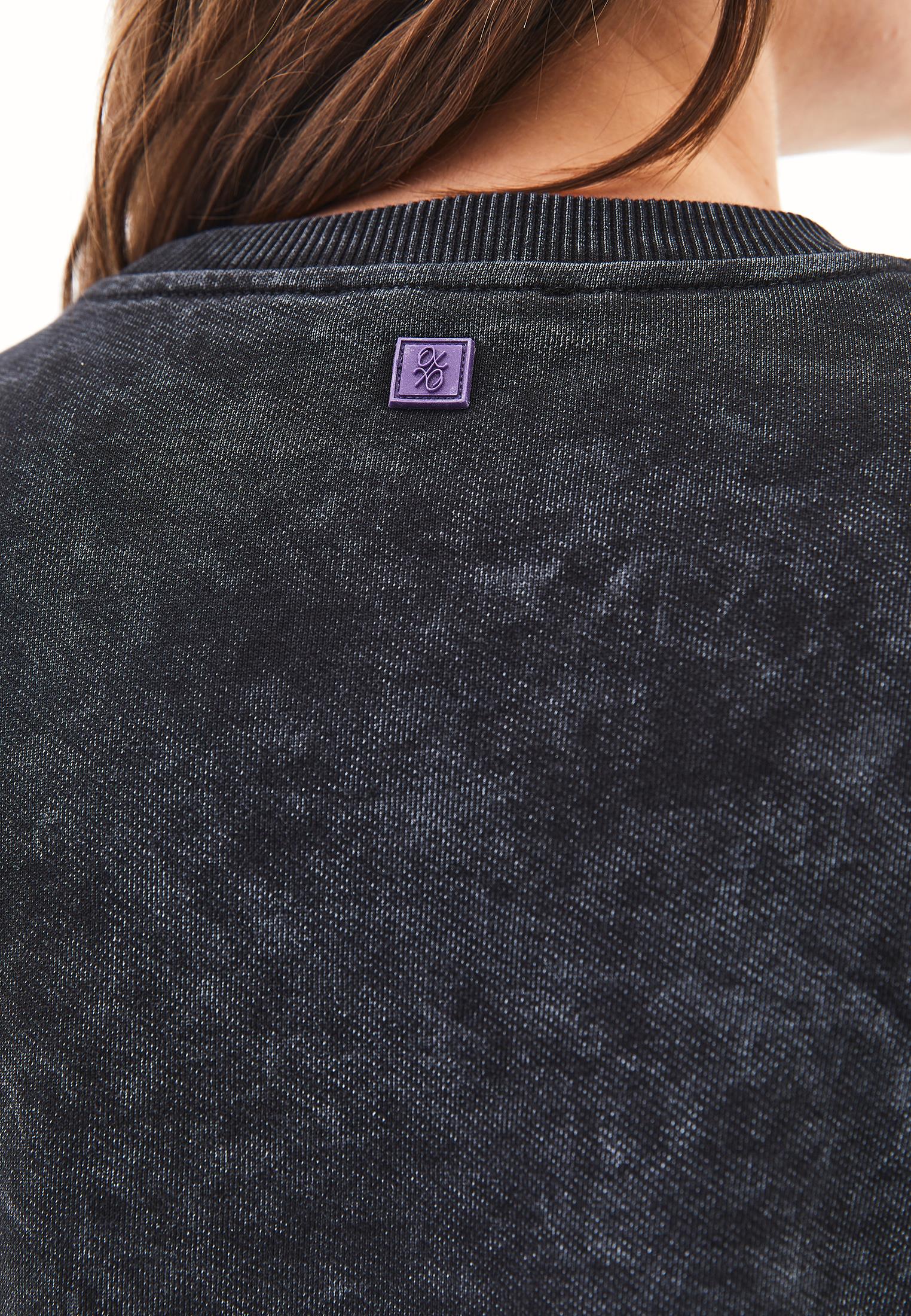 Zip Detailed Oversize Sweatshirt - BLACK