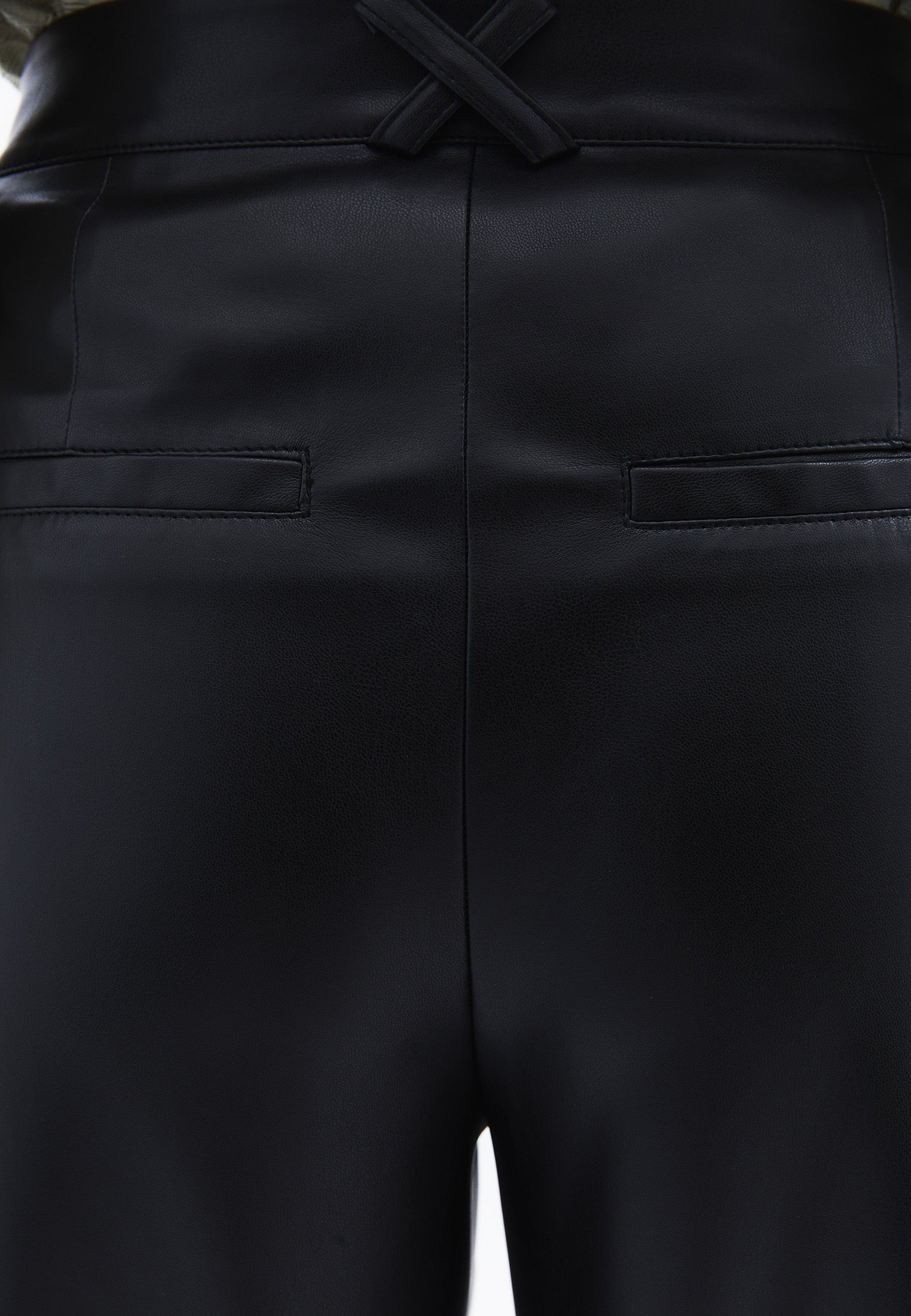 Pleated Wide Leg High Waist Pants - BLACK