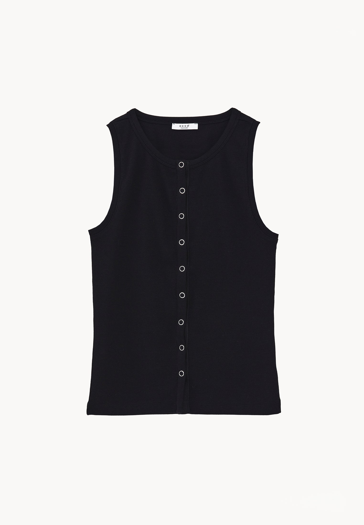 Sleeveless Crew Neck Tank Top - BLACK