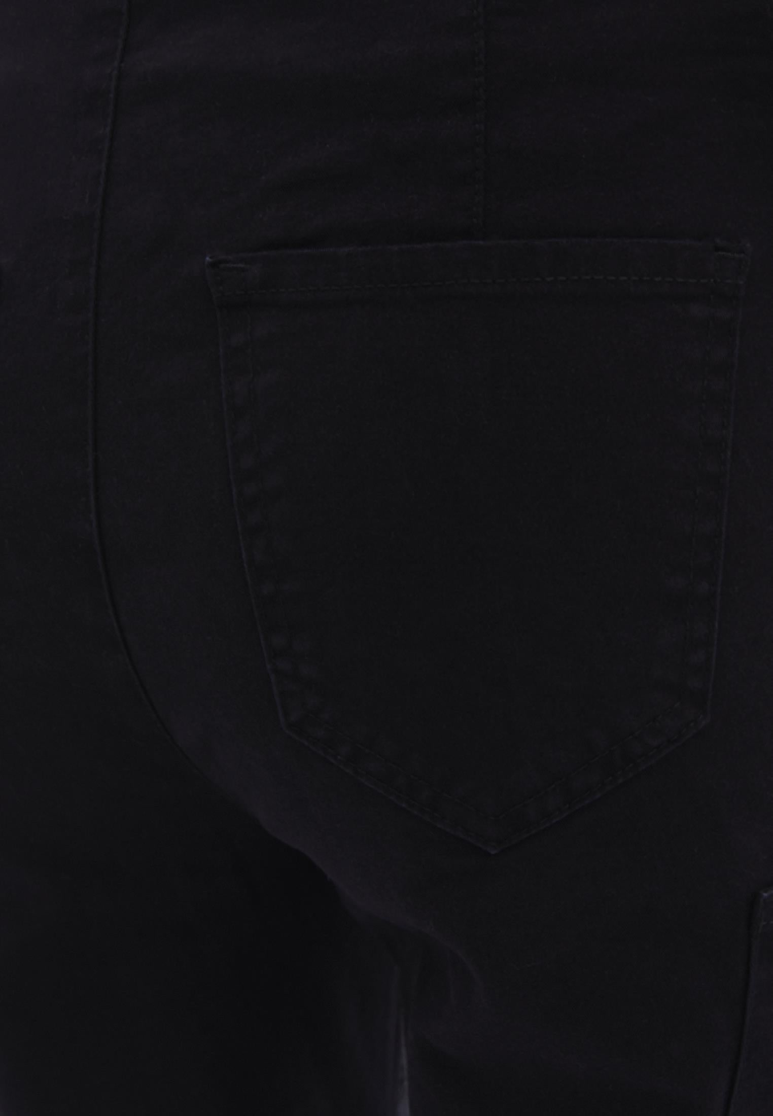Straight Leg High Waist Trousers - BLACK