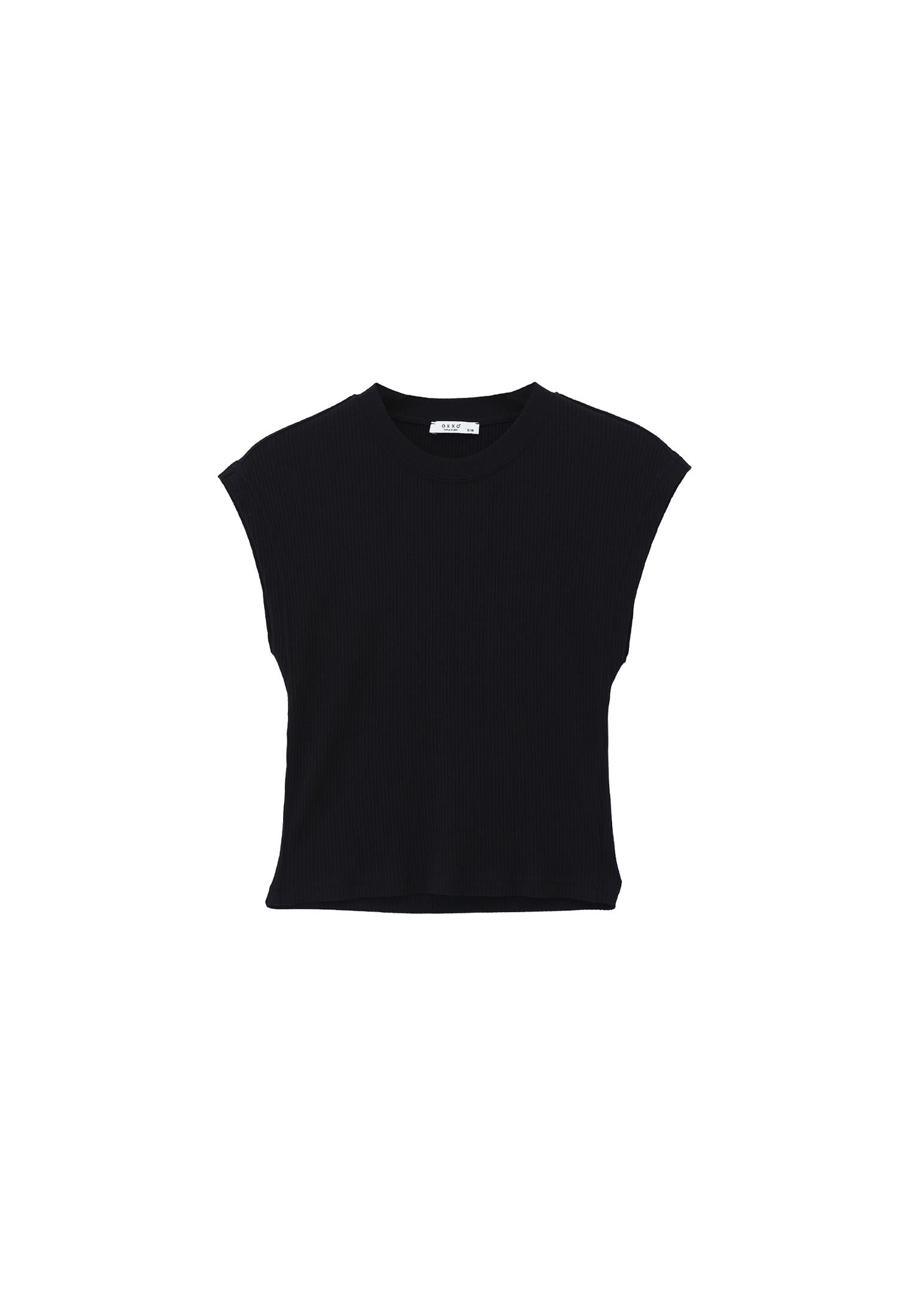 Crew Neck Short Sleeve T-Shirt - BLACK