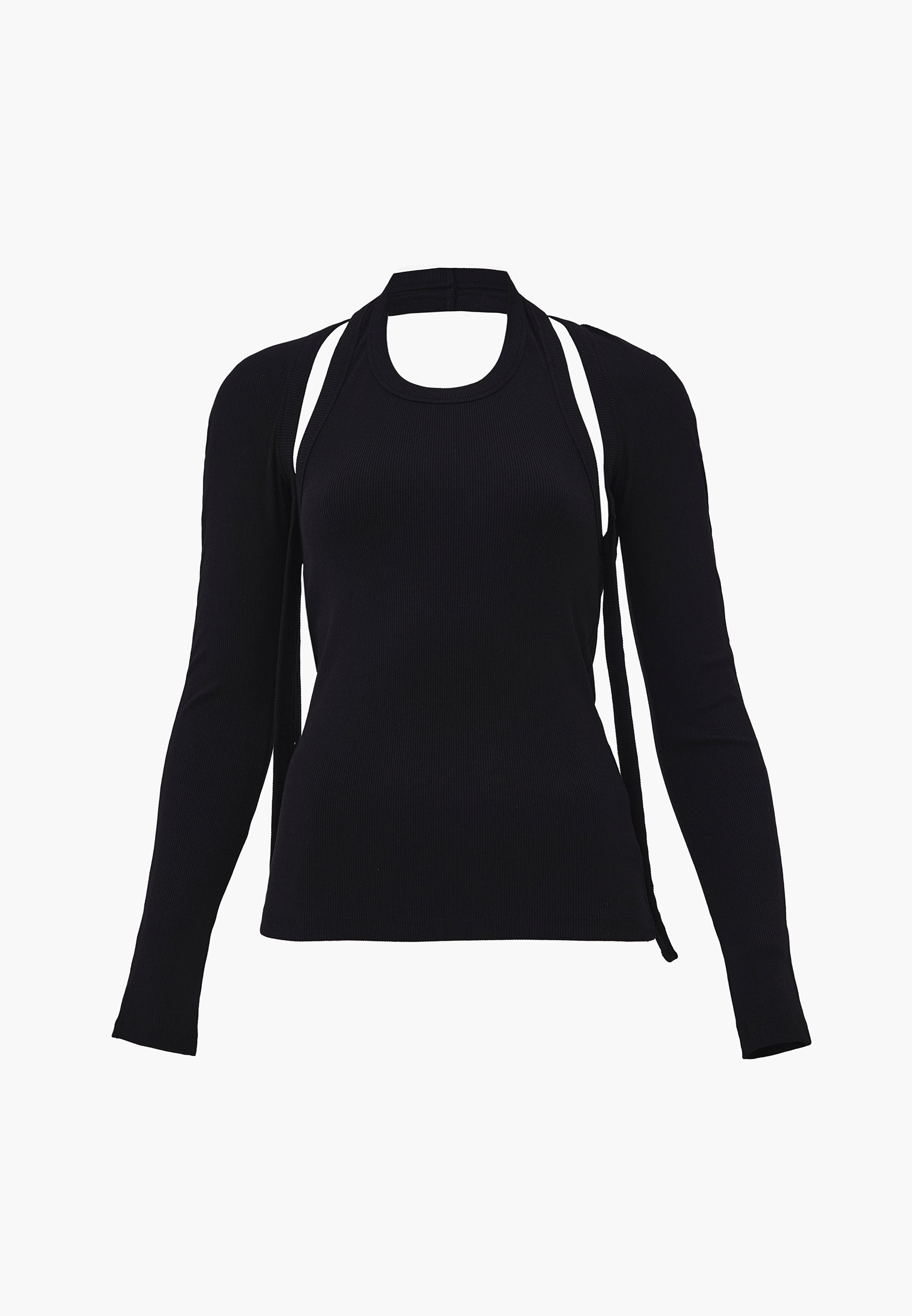 Halter Neck Sleeveless Blouse - BLACK