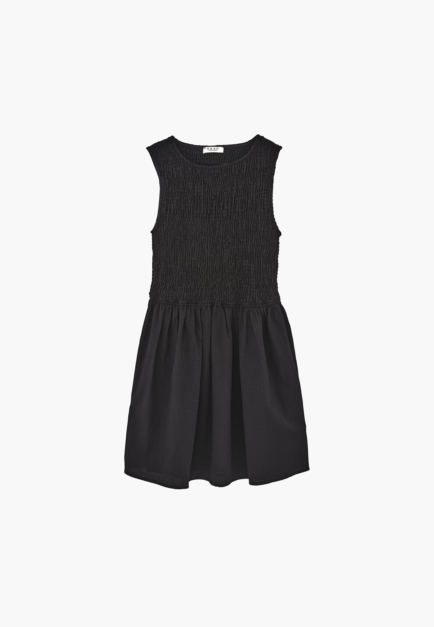 Smocked Sleeveless Women's Jumpsuit - BLACK